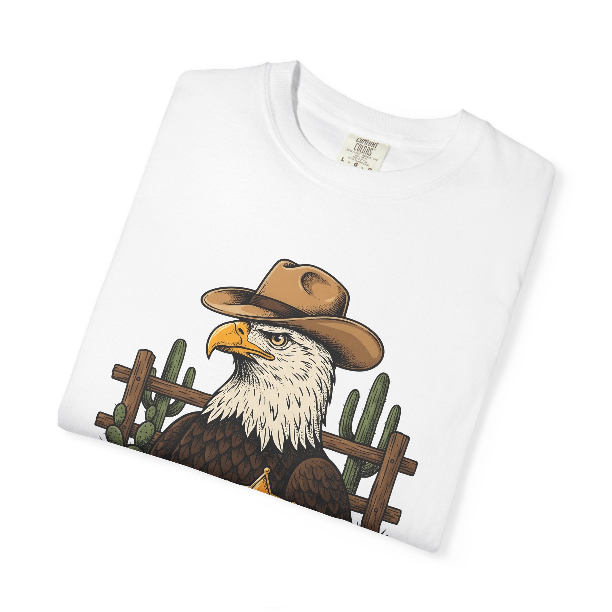 Eagle Cowboy Shirt Patriot Western Gift Women Vintage Tee Bald Eagle T-Shirt Nationalist Fan Distressed Tshirt Rodeo Graphic Retro Sheriff