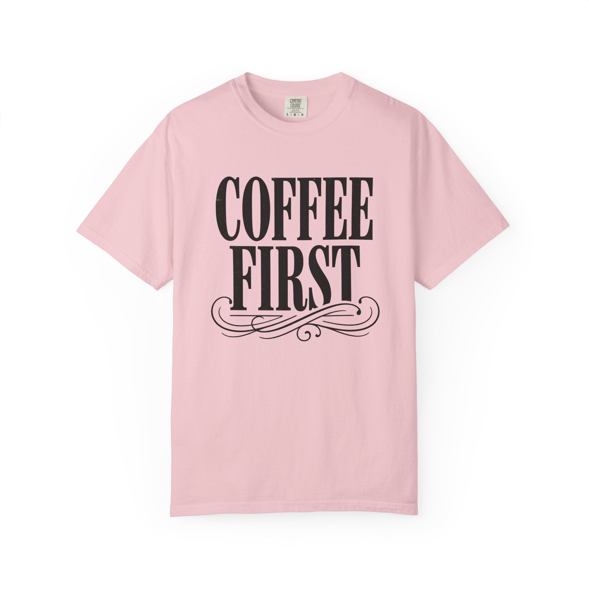 Coffee Quote Shirt Mom Coffee Gift Women Bold Vintage Tee Coffee T-Shirt Mom Fan Vintage Tshirt Caffeine Graphic Retro Swirl Accent Tshirt