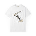 Leaping Cat Shirt Cat Galaxy Gift Women Retro Tee Kitten T-Shirt Cat Fan Feline Tshirt Cosmic Graphic Sketch Falling Star Tshirt