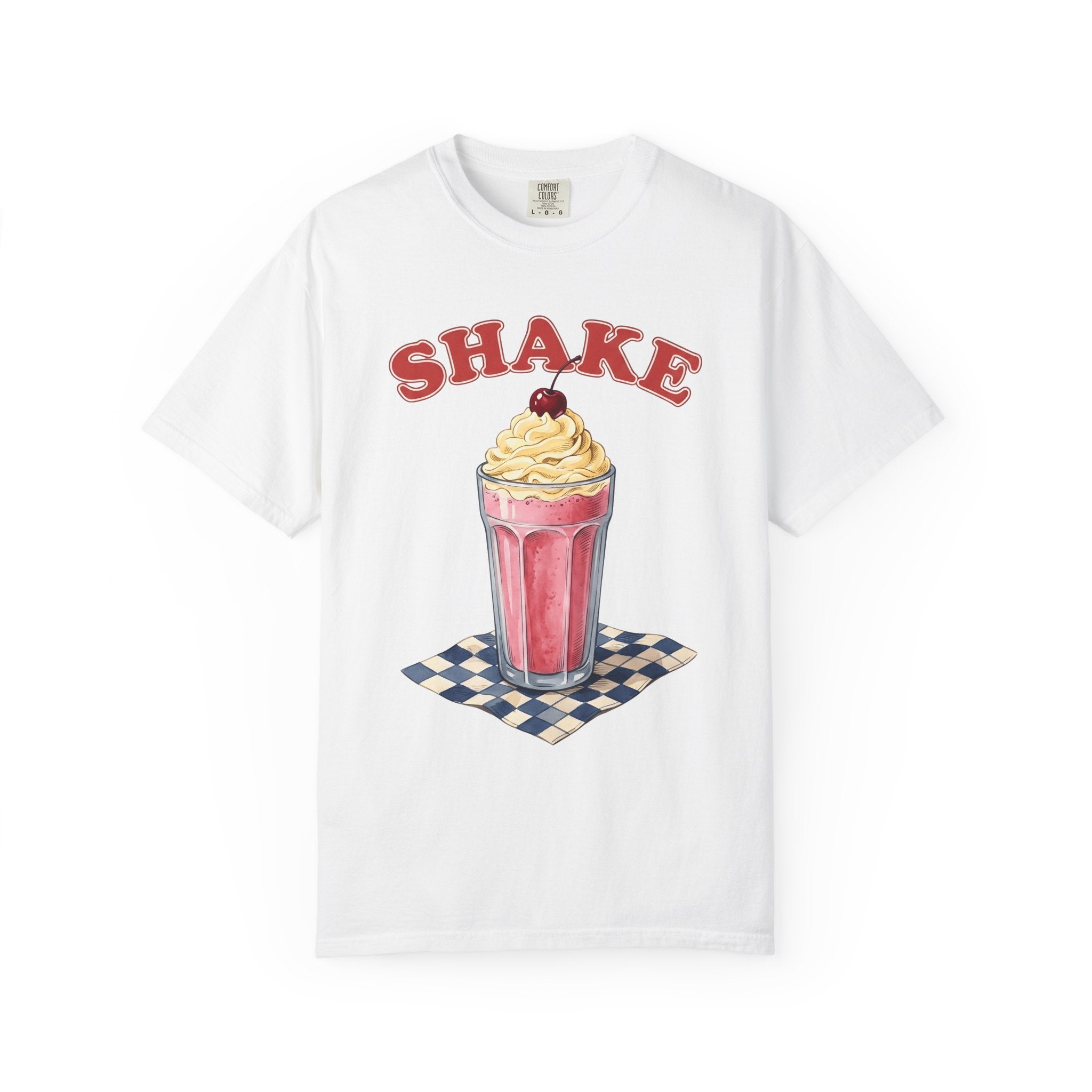 Milkshake Shirt Desserts Cafe Gift Women Cartoon Tee Shake T-Shirt Sweets Fan Comic Tshirt Coffee Graphic Pop Art Cherry Tshirt