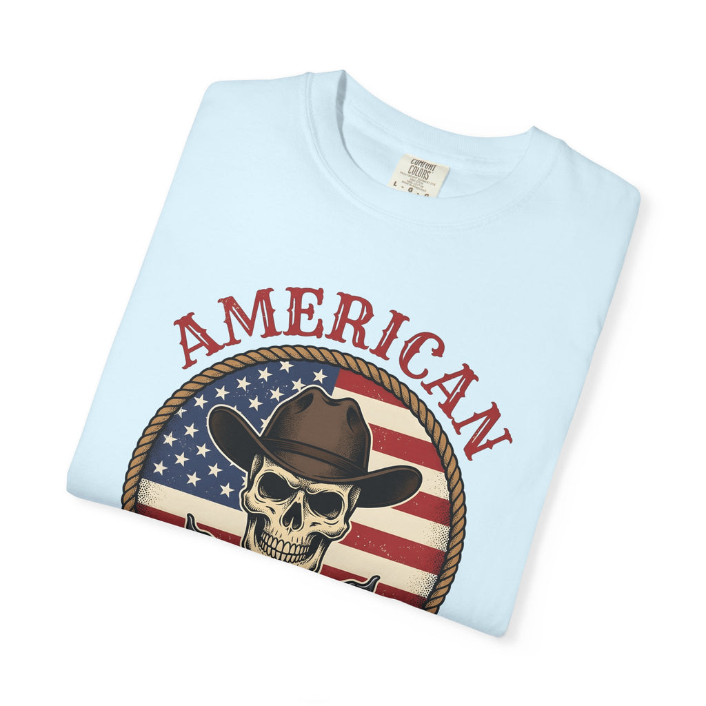 Western Skull Shirt America Cowboy Gift Women Antique Tee Skull T-Shirt American Fan Vintage Tshirt Rodeo Graphic Classic Gun Tshirt