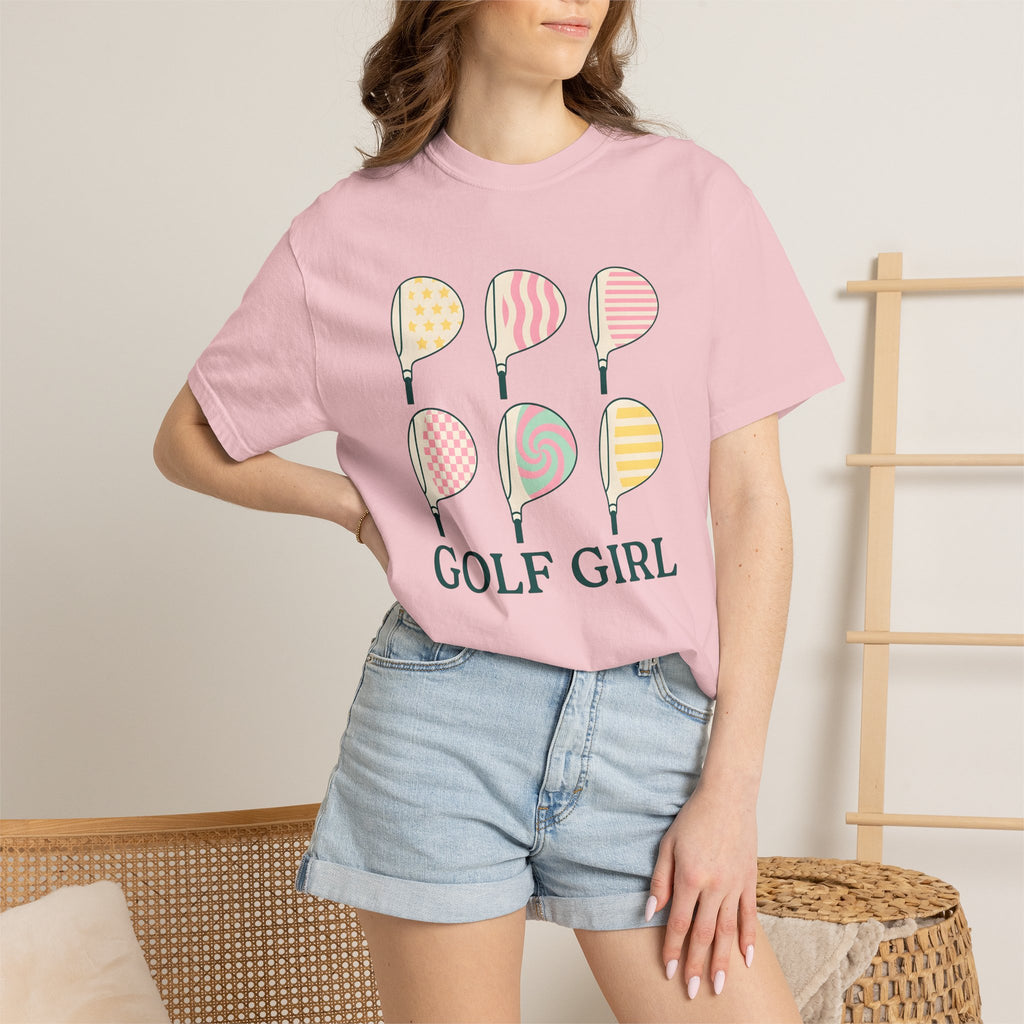 Golf Clubs Shirt Golf Fitness Gift Women Modern Tee Golf Clubs T-Shirt Golfer Enthusiast Contemporary Tshirt Workout Graphic Classic Light
