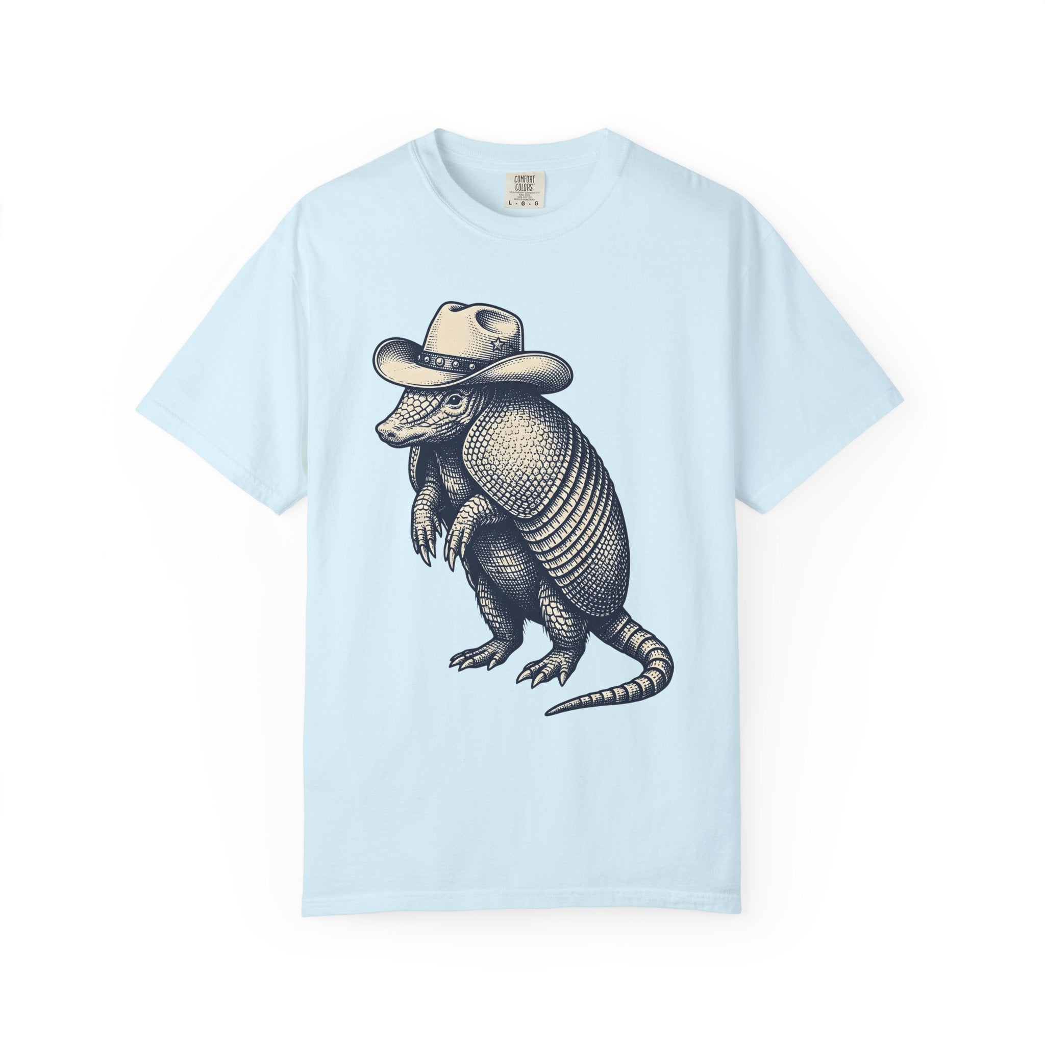 Armadillo Cowboy Hat Shirt Cowgirl Creatures Gift Women Farmhouse Tee Cowboy Hat T-Shirt Rodeo Fan Rustic Tshirt Animal Graphic Line Art