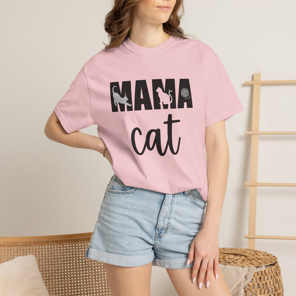 Cat Silhouette Shirt Cat Mom Pet Gift Women Bold Tee Kitten T-Shirt Cat Lady Fan Feline Tshirt Animal Graphic Minimalist Yarn Tshirt
