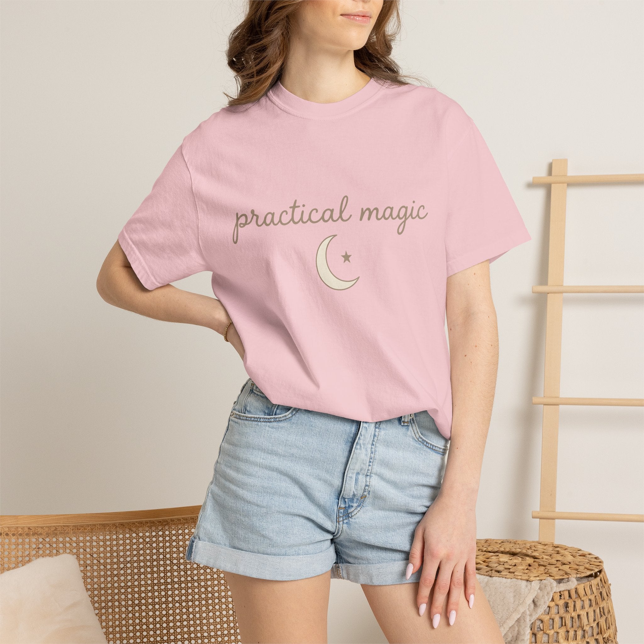 Crescent Moon Shirt Magic Zodiac Gift Women Modern Tee Lunar T-Shirt Witch Enthusiast Contemporary Tshirt Astrology Graphic Tribal Star