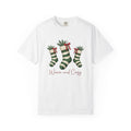 Xmas Stockings Shirt Christmas Celebration Gift Women Watercolor Tee Christmas Stockings T-Shirt Christmas Fan Watercolour Tshirt Party