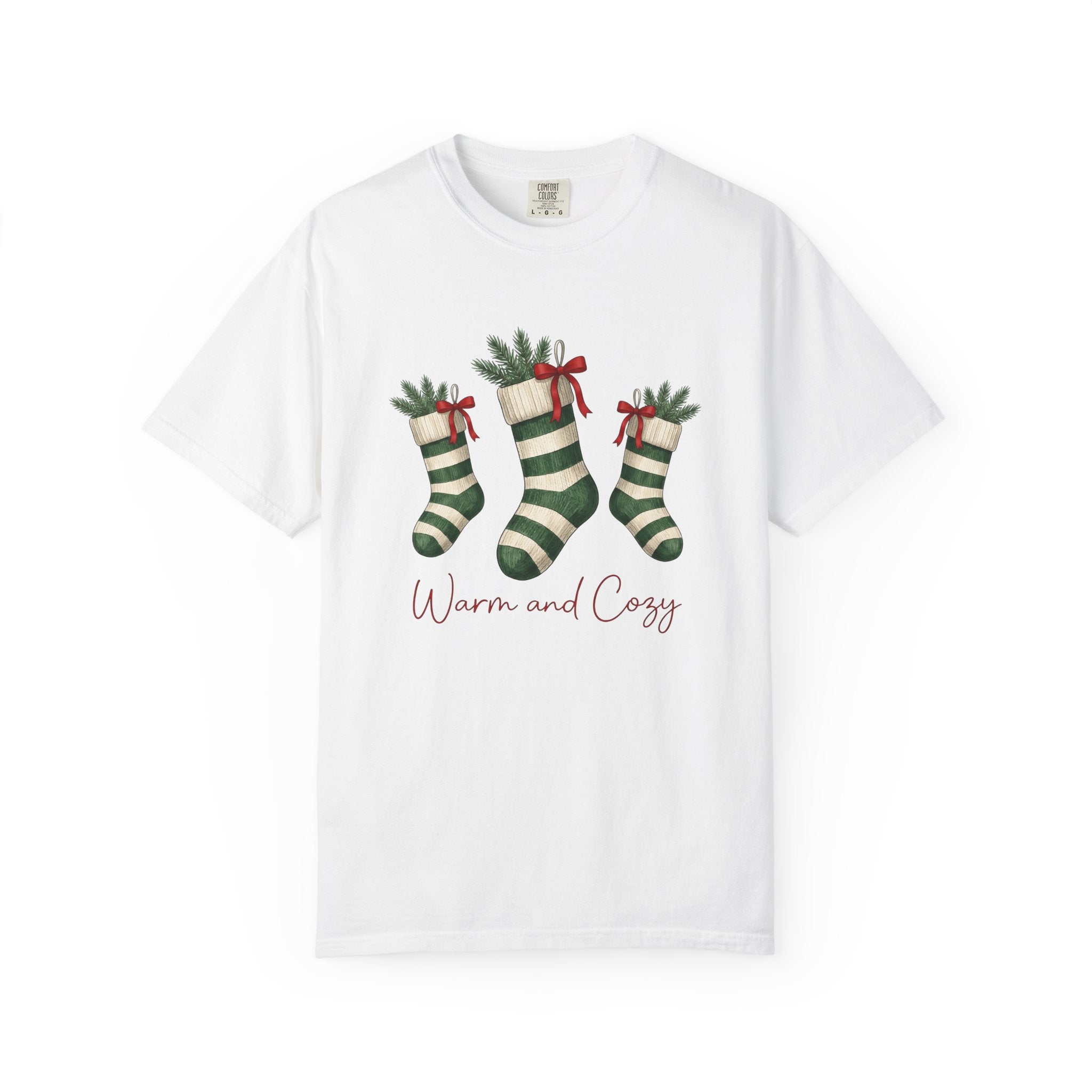 Xmas Stockings Shirt Christmas Celebration Gift Women Watercolor Tee Christmas Stockings T-Shirt Christmas Fan Watercolour Tshirt Party
