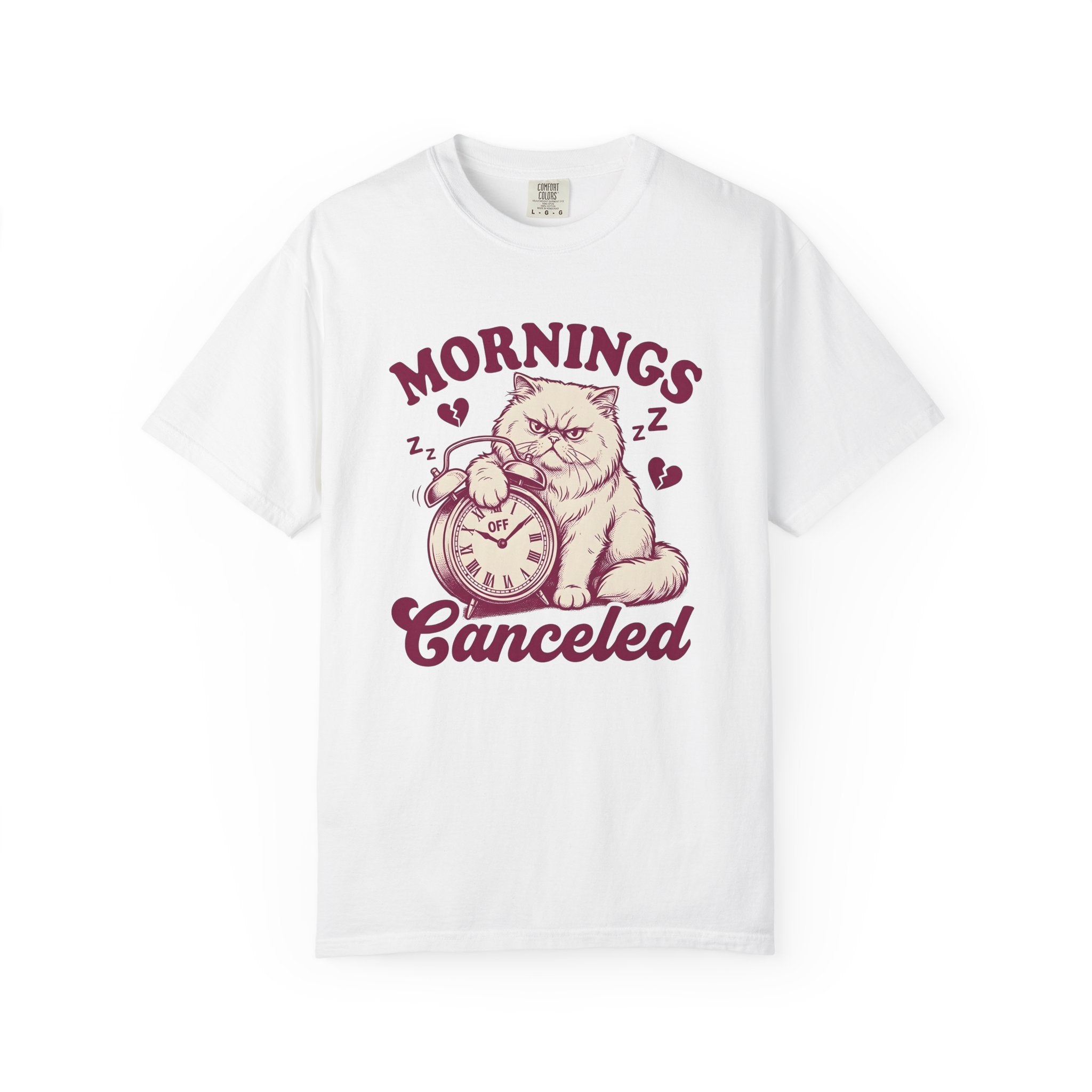 Grumpy Cat Shirt Cat Humor Gift Women Vintage Tee Kitty T-Shirt Feline Fan Retro Tshirt Funny Graphic Hand Drawn Alarm Clock Tshirt