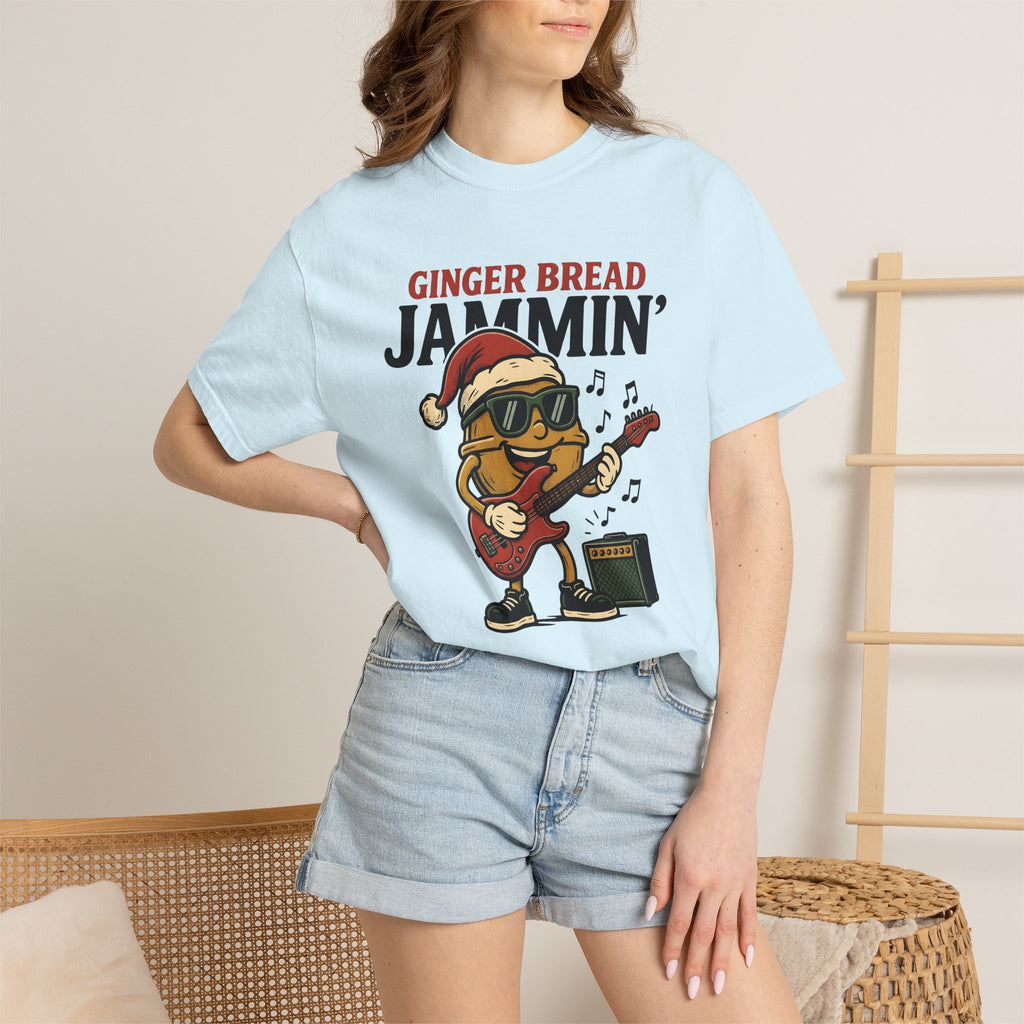 Gingerbread Biscuit Shirt Christmas Instruments Gift Women Comic Tee Gingerbread Man T-Shirt Xmas Fan Cartoon Tshirt Musical Instrument