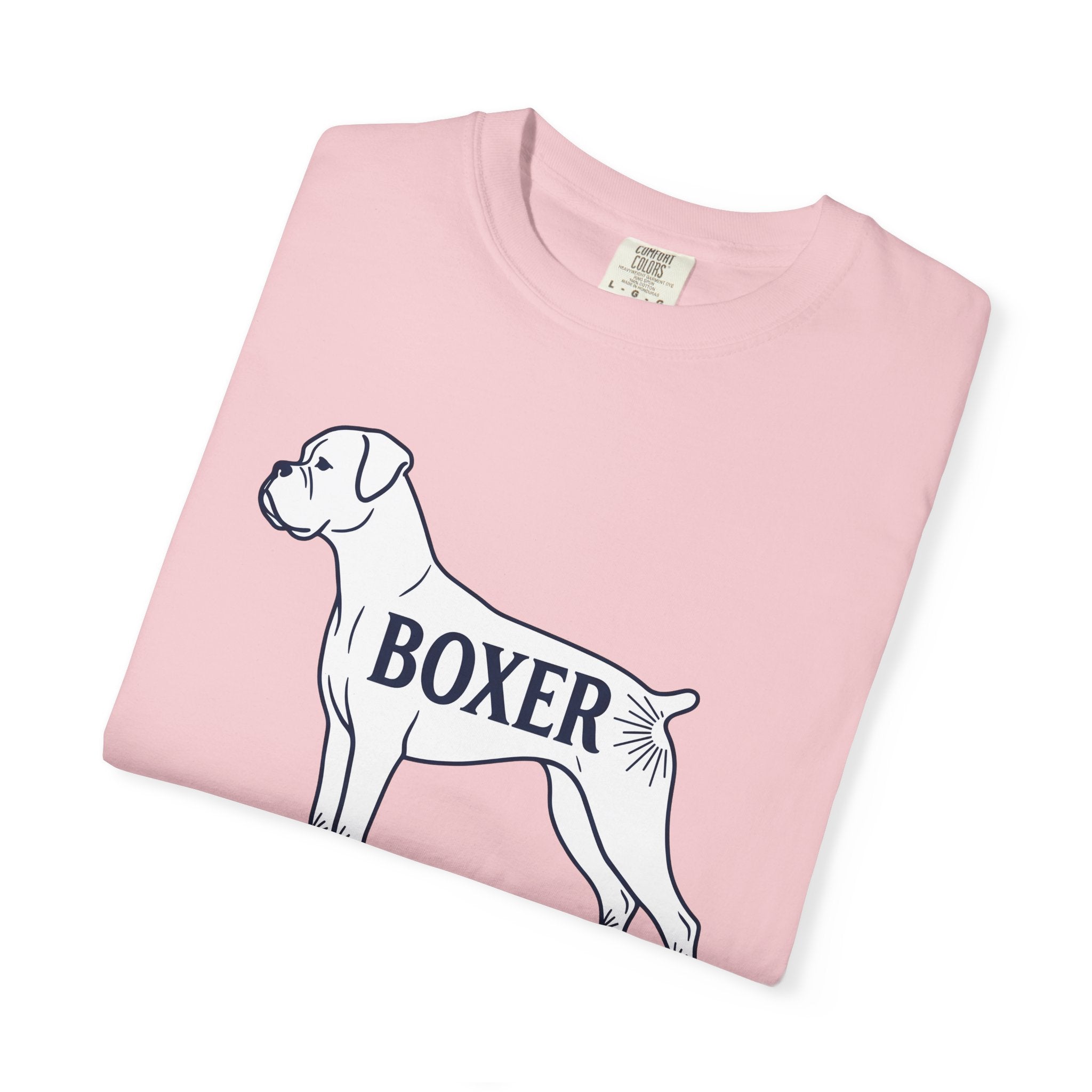 Boxer Canine Shirt Dog Domestics Gift Women Doodle Tee Boxer Dog T-Shirt Dog Fan Puppy Tshirt Cartoon Graphic Domestic Illustration Graphic
