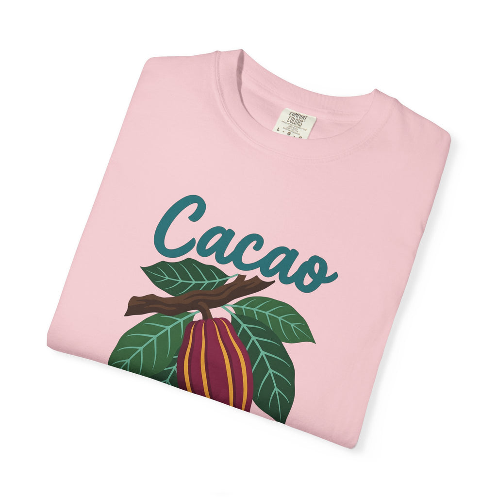 Cacao Fruit Shirt Desserts Confectionery Gift Women Flower Tee Cocoa T-Shirt Pastry Fan Floral Tshirt Candy Graphic Antiqued Leaf Tshirt