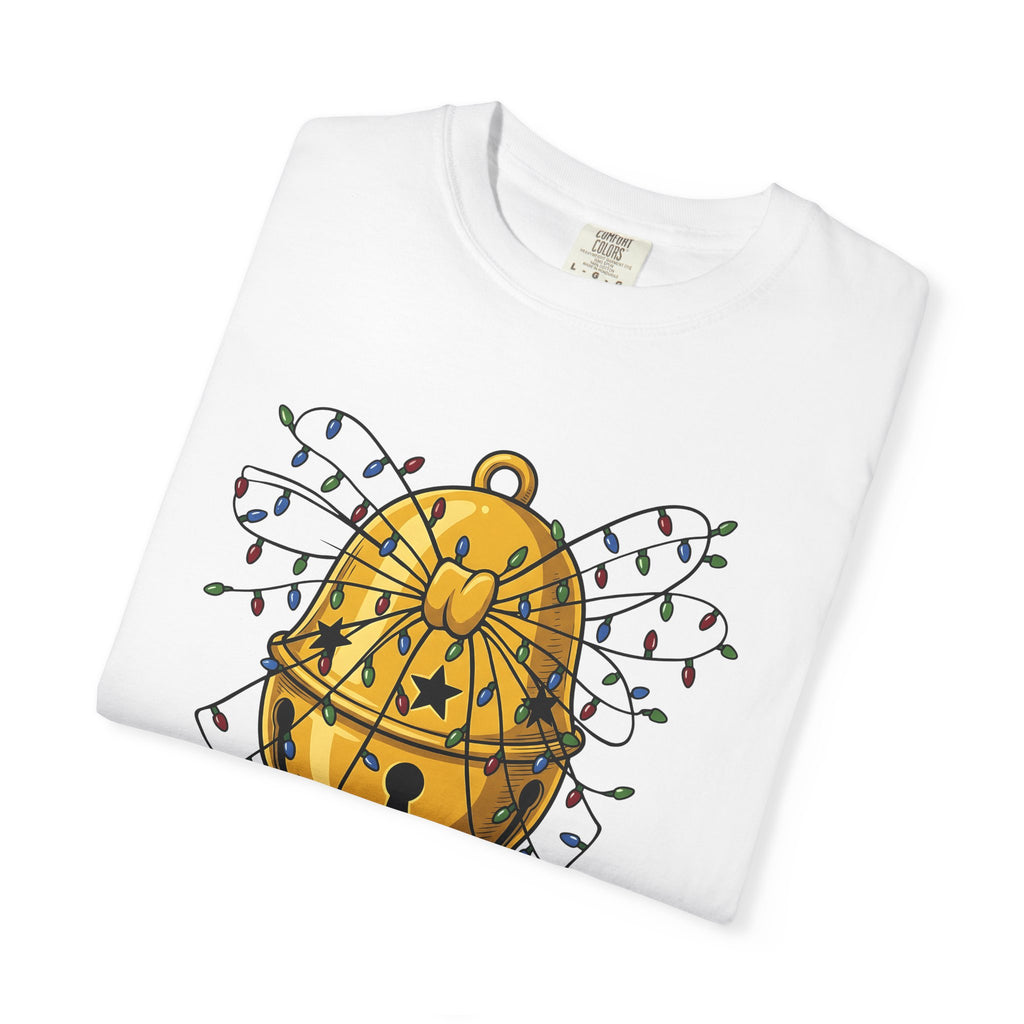 Jingle Bells Shirt Christmas Celebration Gift Women Comic Tee Sleigh Bells T-Shirt Xmas Fan Cartoon Tshirt Party Graphic Sketch Fairy Lights
