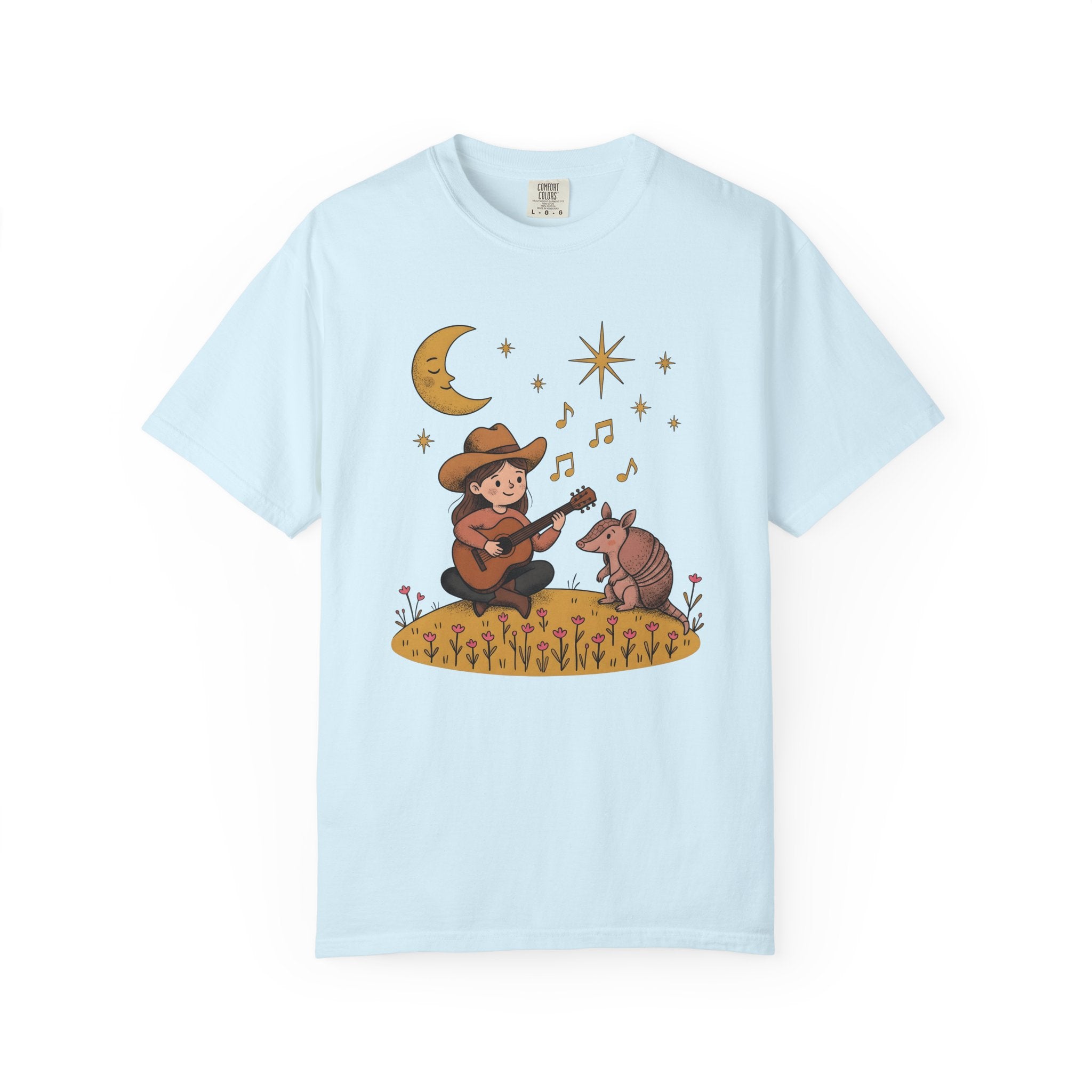 Cowgirl Guitar Shirt Cowgirl Melody Gift Women Line Art Tee Guitarist T-Shirt Cowgirl Fan Linework Tshirt Song Illustration Graphic