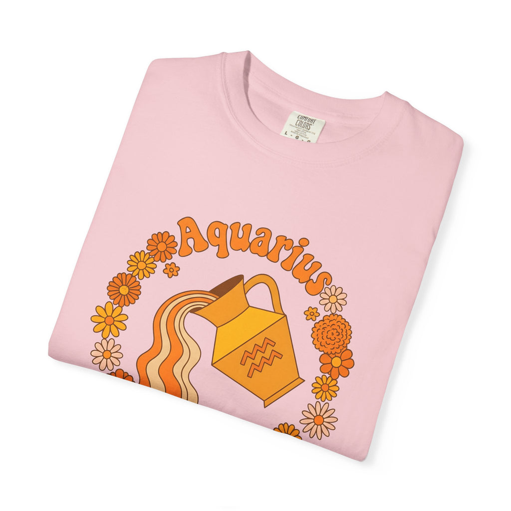 Water Jug Shirt Boho Chic Zodiac Gift Women Retro Tee Pitcher T-Shirt Bohemian Fan Retro Style Tshirt Astrology Graphic Vintage Daisies