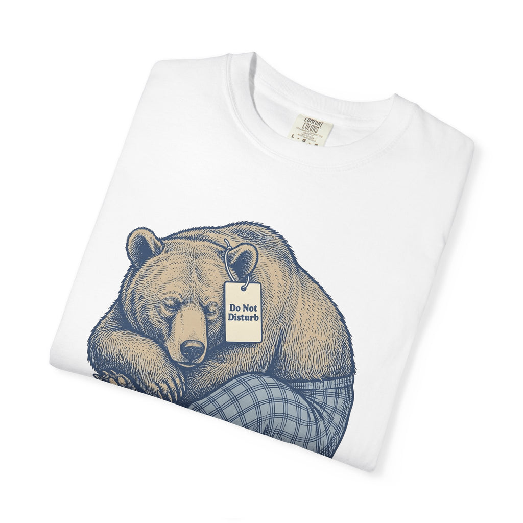 Sleeping Bear Shirt Bear Fauna Gift Women Hand Drawn Tee Bear T-Shirt Bear Fan Illustrated Tshirt Wildlife Graphic Cartoon Pajamas Tshirt