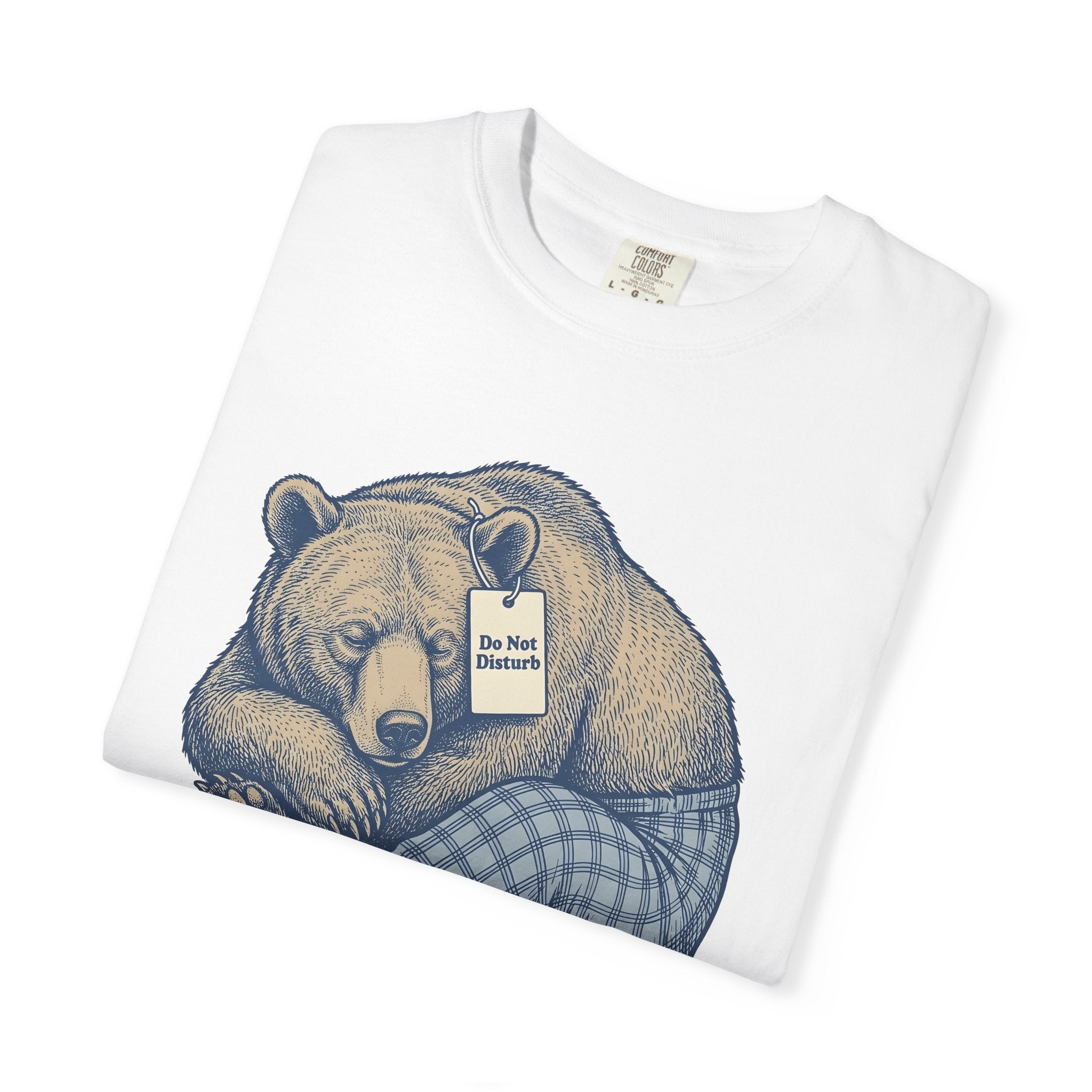 Sleeping Bear Shirt Bear Fauna Gift Women Hand Drawn Tee Bear T-Shirt Bear Fan Illustrated Tshirt Wildlife Graphic Cartoon Pajamas Tshirt