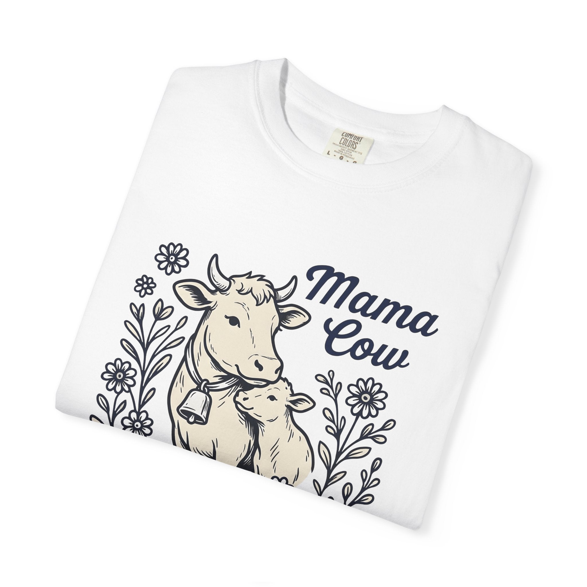 Cow Baby Calf Shirt Cottagecore Barn Gift Women Sketch Tee Calf T-Shirt Homesteader Fan Drawing Graphic Retro Meadow Flowers Tshirt