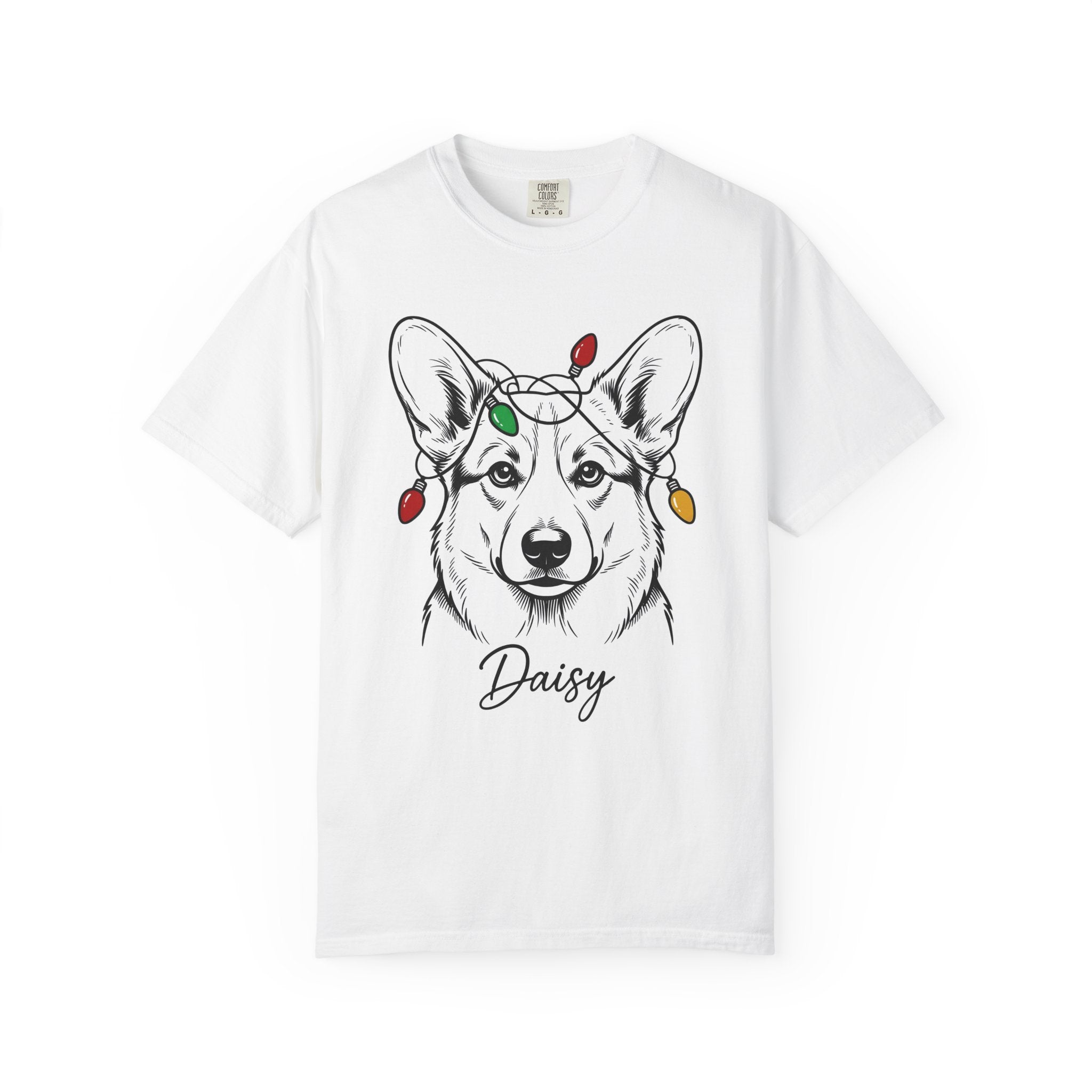 Corgi Pet Shirt Dog Winter Gift Women Cartoon Tee Puppy T-Shirt Dog Fan Canine Tshirt Winter Graphic Clean Xmas Lights Tshirt