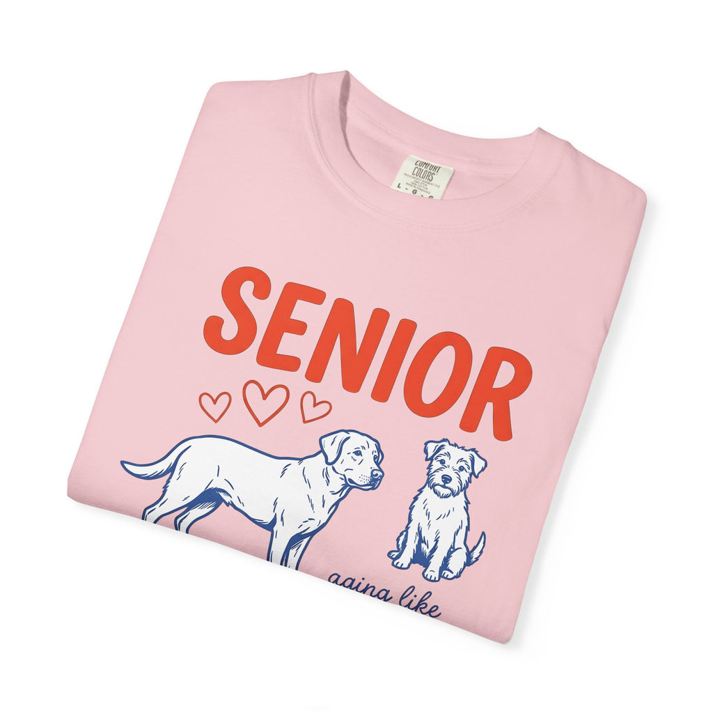 Senior Pups Shirt Dog Shelter Gift Women Cartoon Tee Puppy T-Shirt Dog Owner Dog Mom Tshirt Rescue Graphic Senior Puppy Nostalgic Heart
