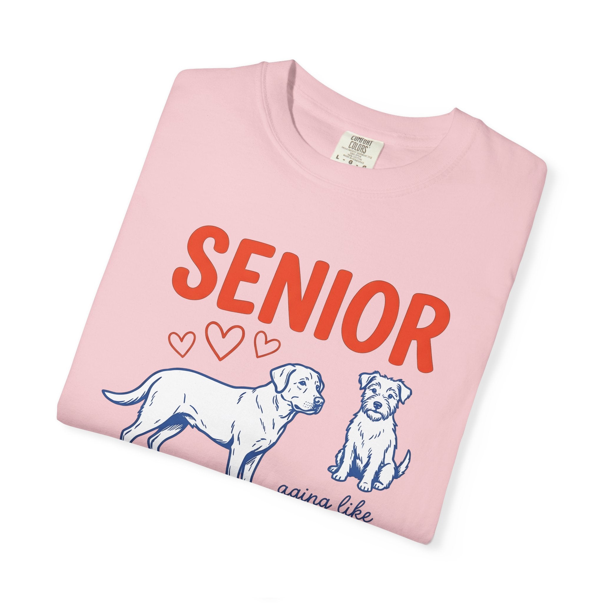 Senior Pups Shirt Dog Shelter Gift Women Cartoon Tee Puppy T-Shirt Dog Owner Dog Mom Tshirt Rescue Graphic Senior Puppy Nostalgic Heart