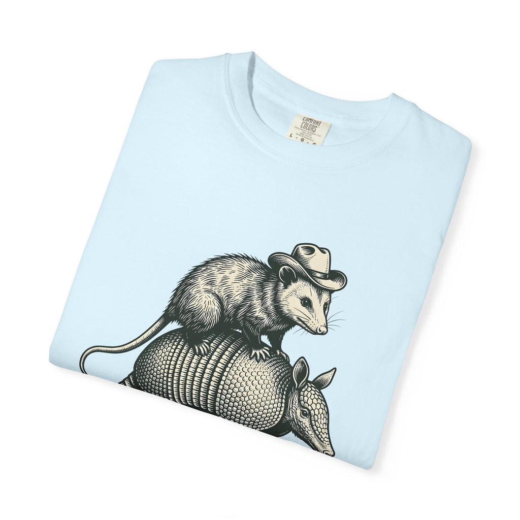 Opossum Armadillo Shirt Animals Cowboy Gift Women Retro Tee Possum T-Shirt Wildlife Fan Vintage Tshirt Rodeo Graphic Pen And Ink Western Hat