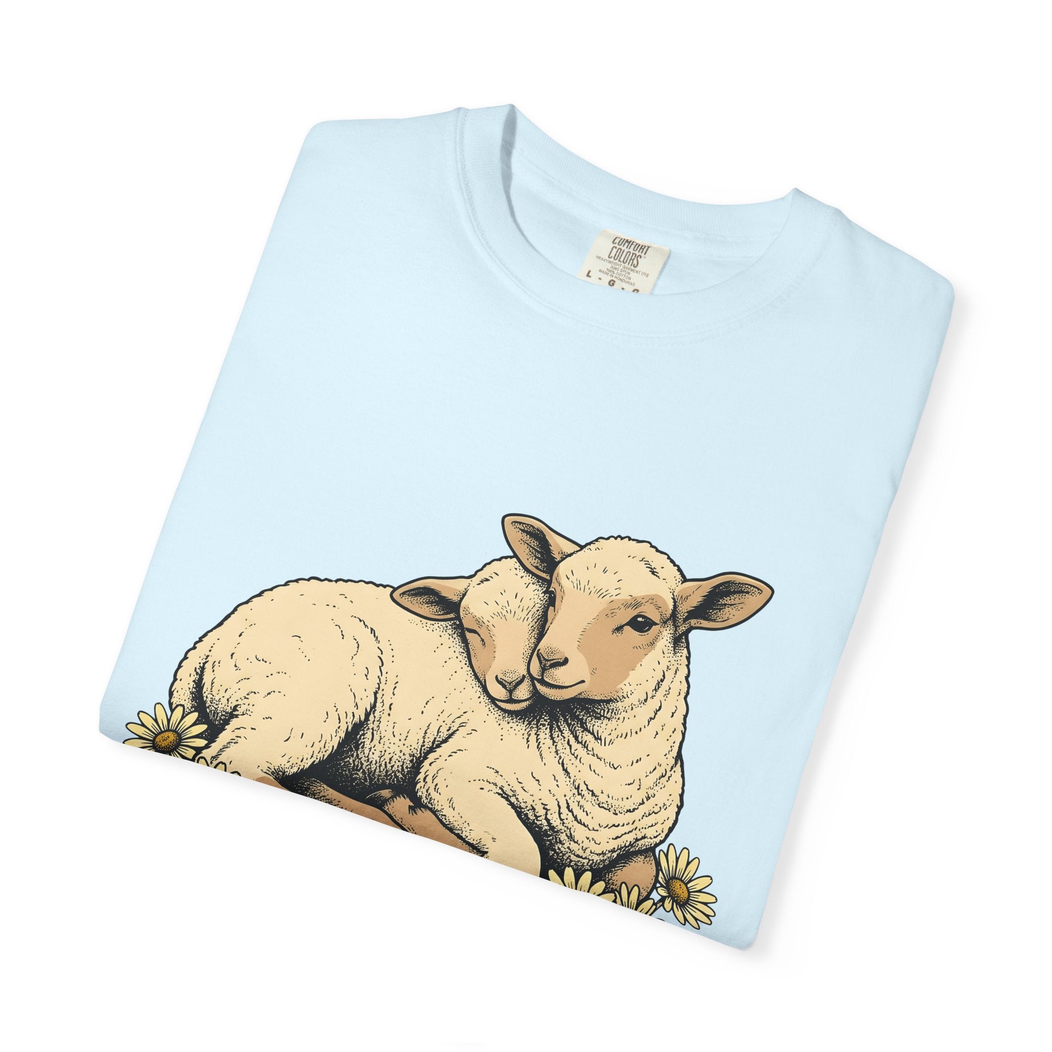 Young Lambs Shirt Easter Pets Gift Women Line Art Tee Lamb T-Shirt Easter Fan Baby Sheep Tshirt Animal Graphic Classic Flower Bouquet Tshirt