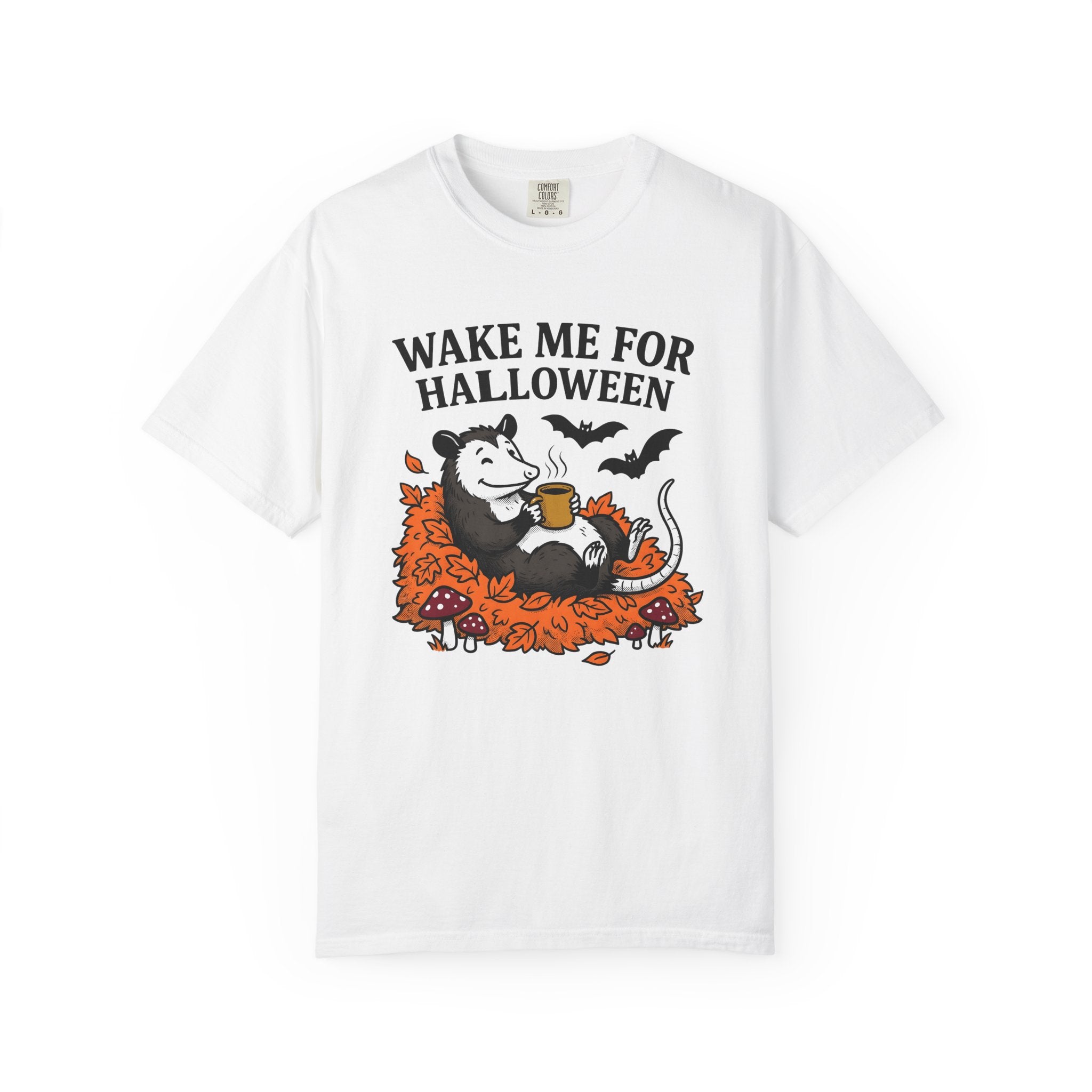 Opossum Coffee Shirt Halloween Wildlife Gift Women Comic Tee Coffee T-Shirt Horror Fan Cartoon Tshirt Wildlife Graphic Vintage Flying Bats