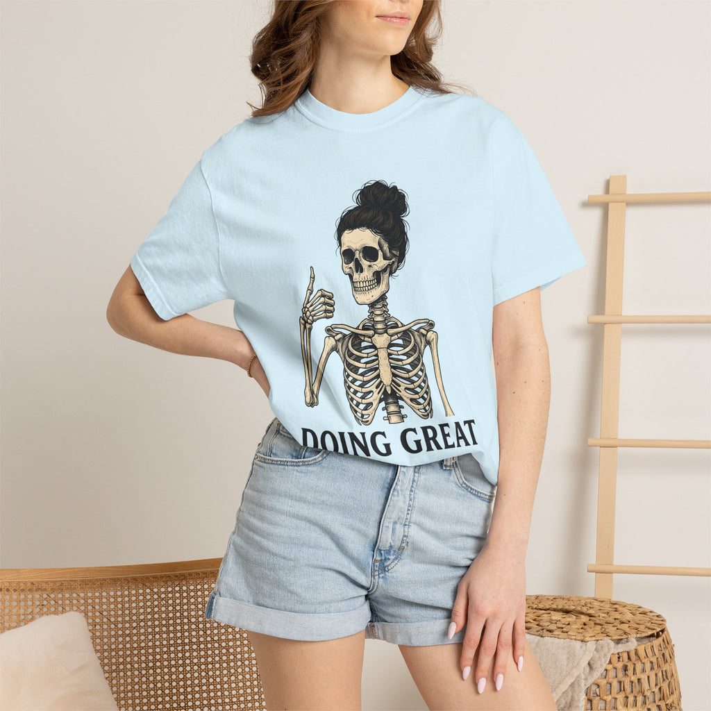 Bony Woman Shirt Moms Comedy Gift Women Antique Tee Skinny Woman T-Shirt Mother Fan Vintage Tshirt Humor Graphic Line Art Messy Hair Tshirt