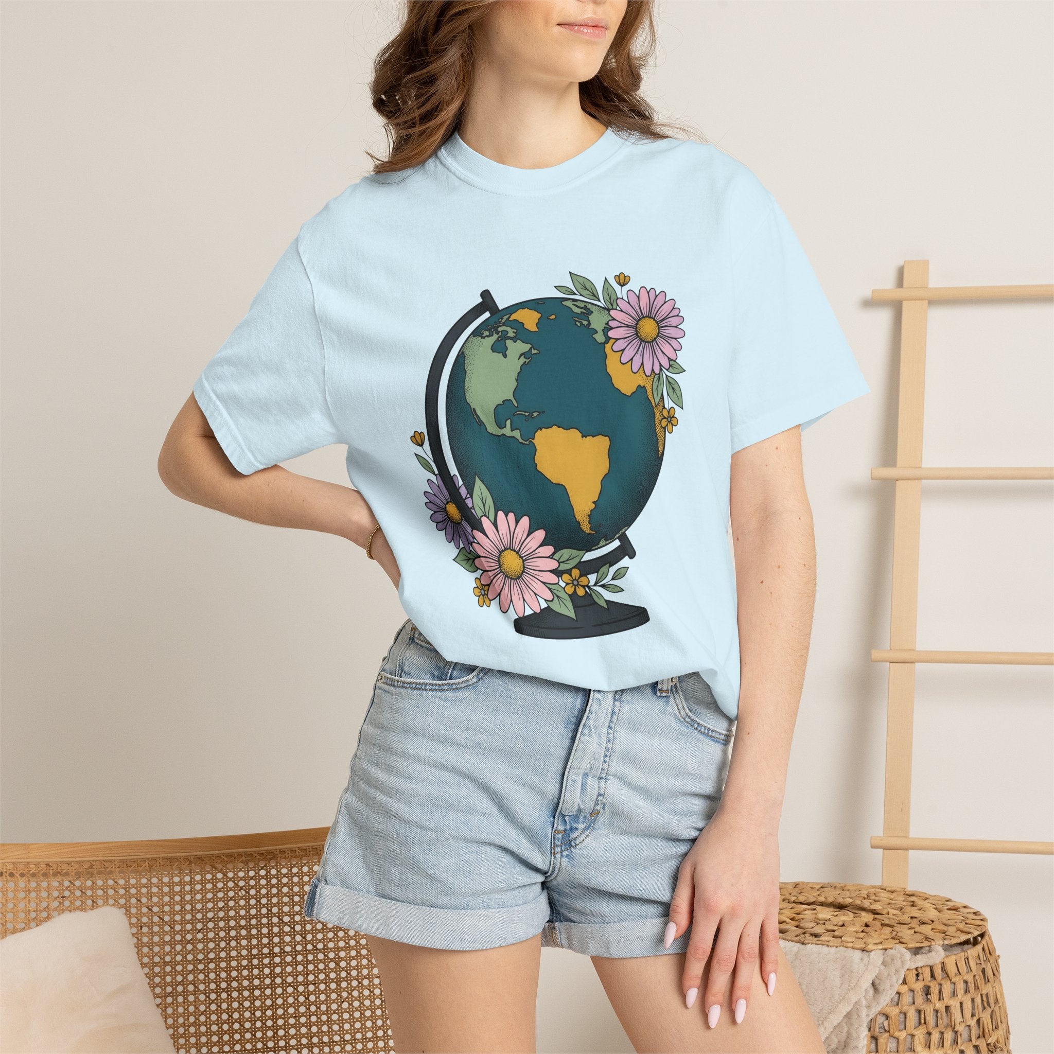 Earth Blooms Shirt Teacher Adventure Gift Women Folk Tee Floral T-Shirt Educator Enthusiast Bohemian Tshirt Explorer Graphic Rustic