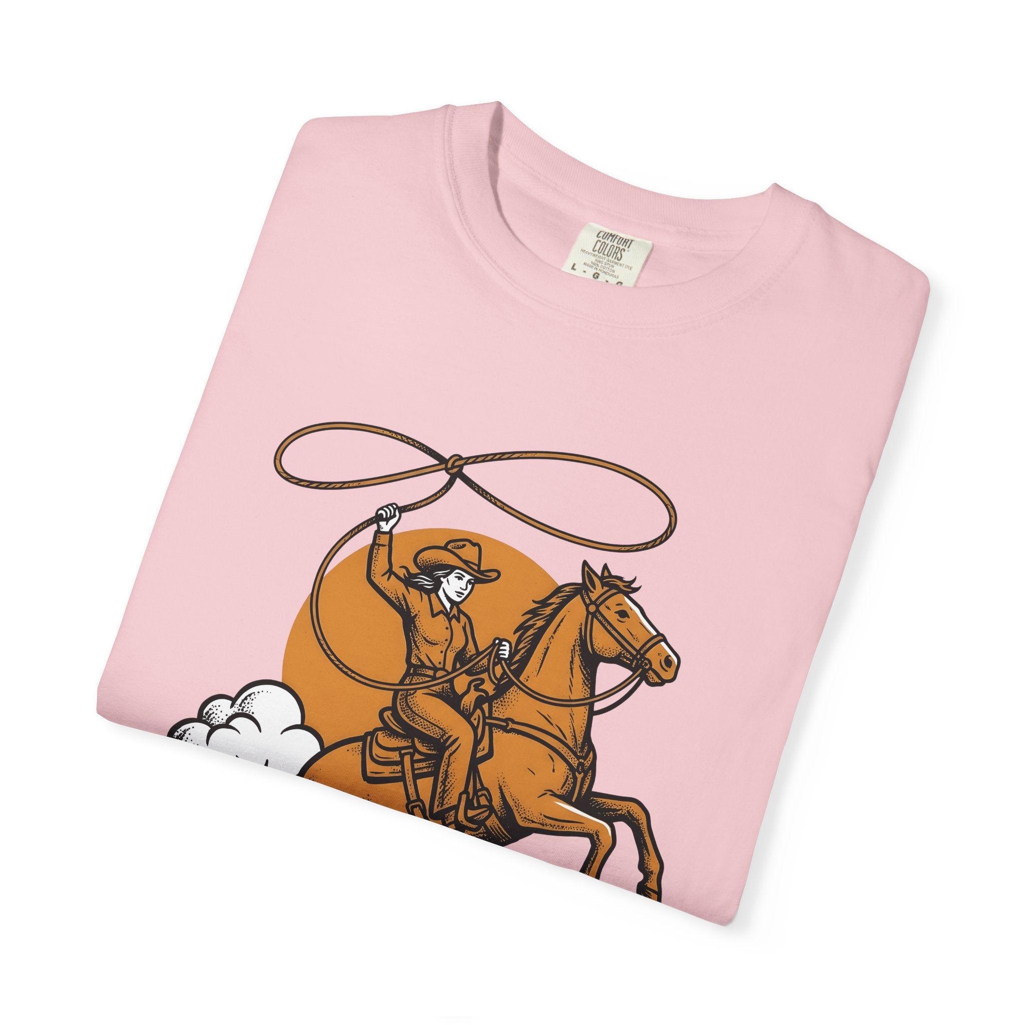 Cowgirl Horse Shirt Cowgirl Ranch Gift Women Sketch Tee Horseback T-Shirt Cowgirl Fan Drawing Graphic Cartoon Cowpoke Rope Tshirt