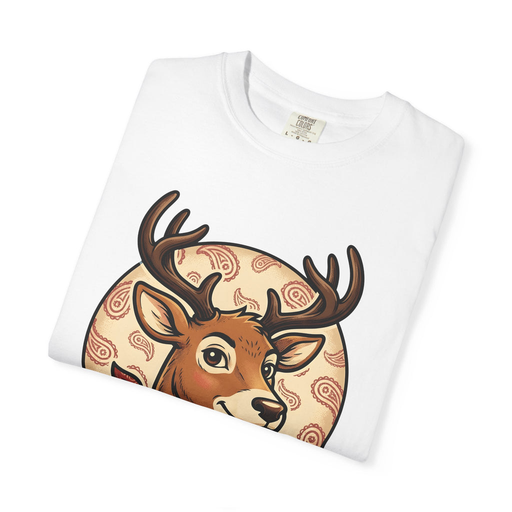 Elk Marshal Shirt Christmas Cowboy Gift Women Comic Tee Wapiti T-Shirt Christmas Fan Comic Tshirt Rodeo Graphic Retro Scarf Tshirt