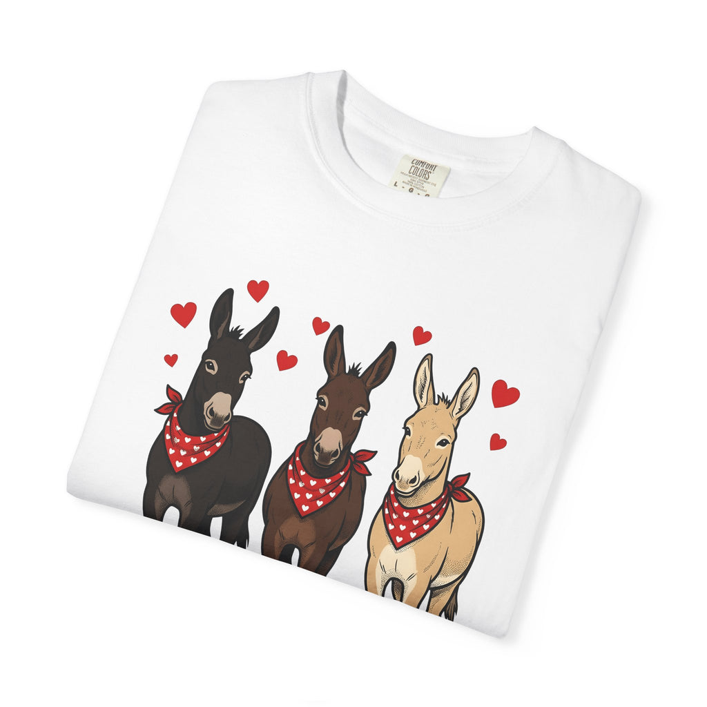 Donkey Group Shirt St. Valentine's Day Wildlife Gift Women Animated Tee Burros T-Shirt Valentine Fan Cartoon Tshirt Animal Graphic Classic