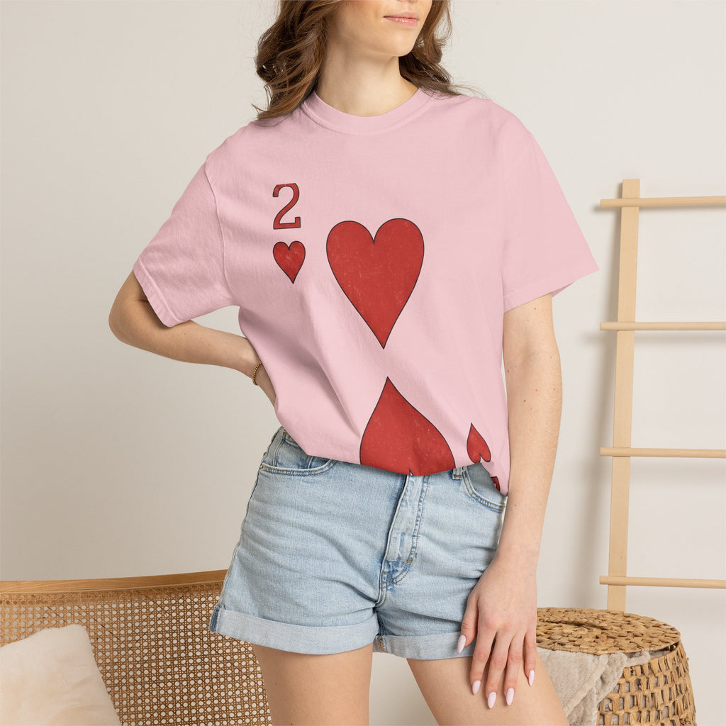 Heart Card Shirt Valentine's Day Love Gift Women Minimalist Tee Card T-Shirt Valentine Fan Simple Tshirt Romance Graphic Vintage Playing