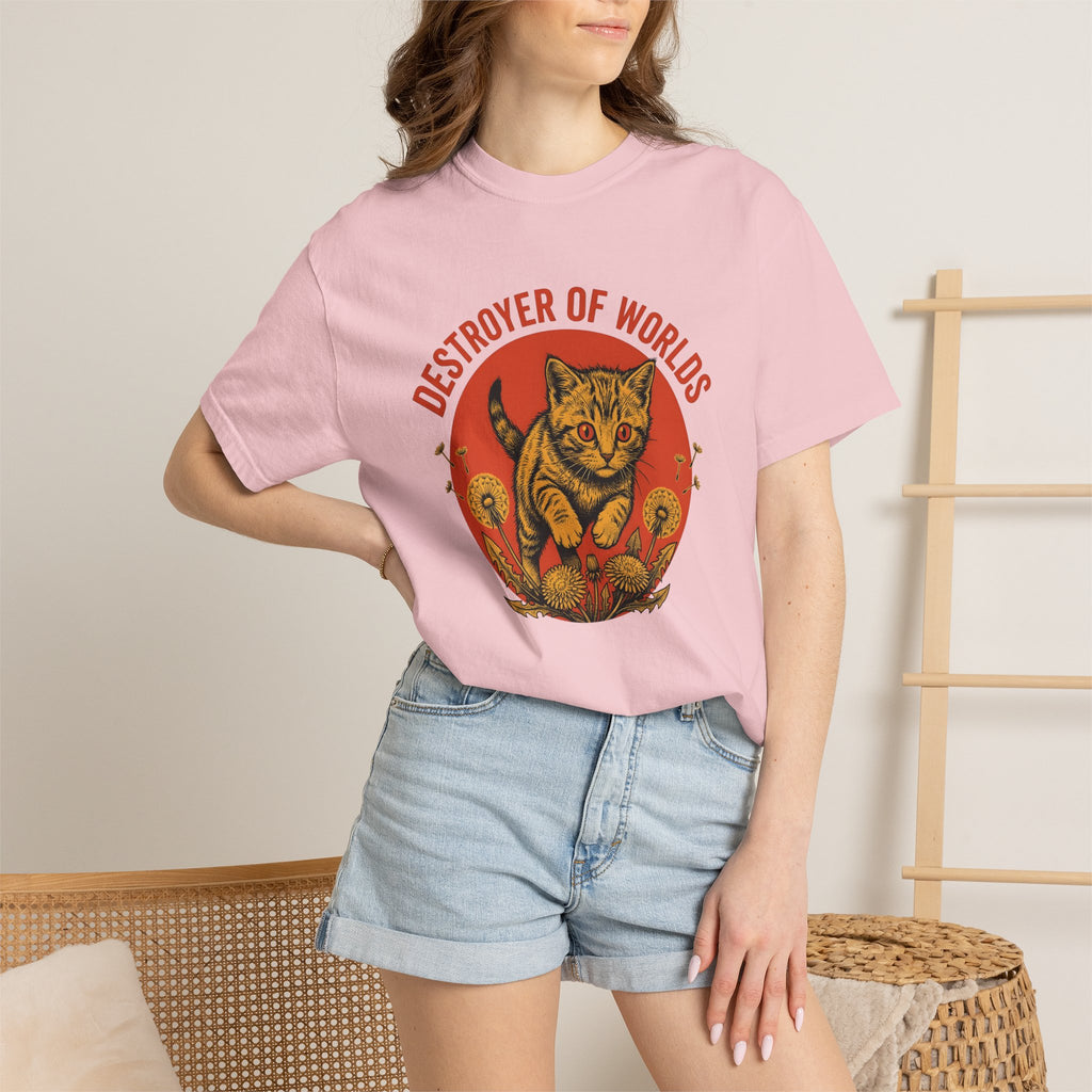 Striped Cat Shirt Cat Joke Gift Women Rustic Tee Tabby Cat T-Shirt Cat Fan Vintage Tshirt Pun Graphic Nostalgic Flower Tshirt