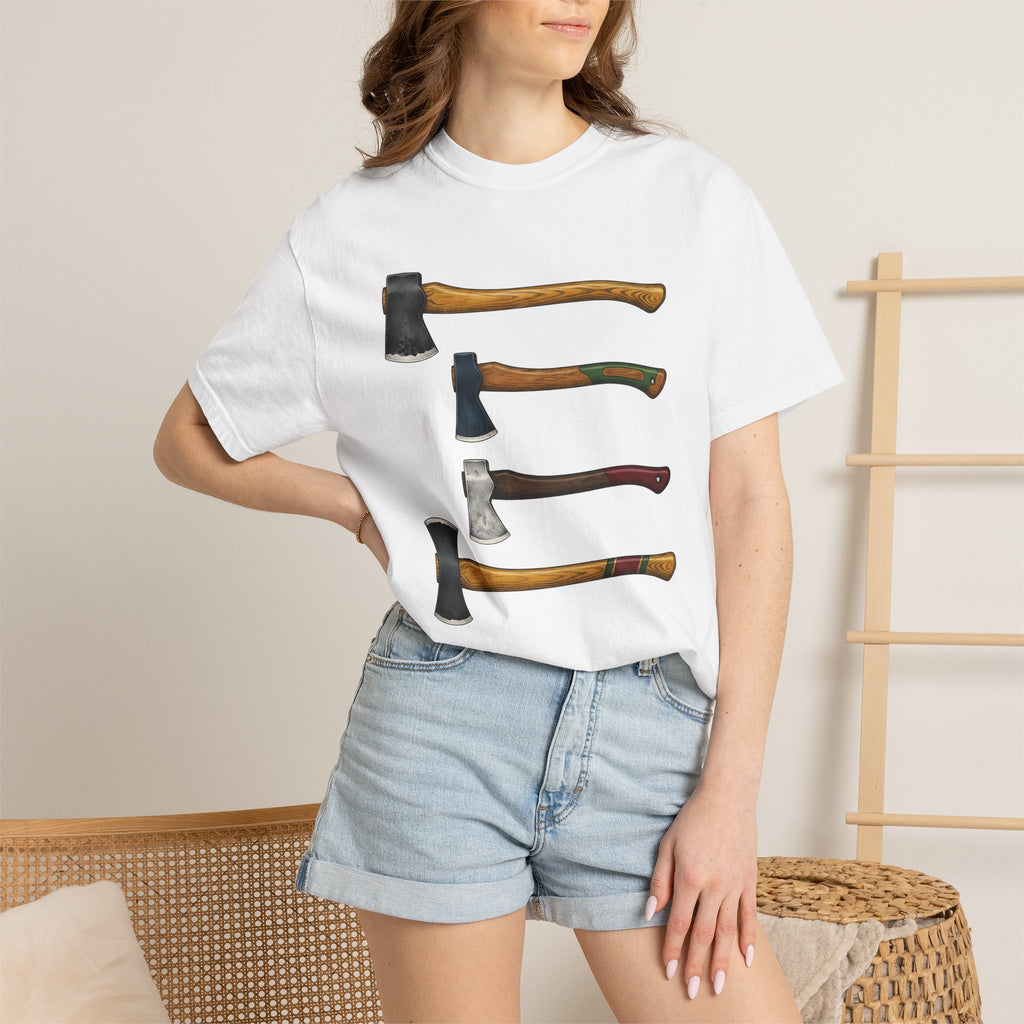 Axe Illustration Shirt Camping Hiking Gift Women Sketch Tee Hatchet T-Shirt Camper Fan Hatchet Tshirt Trekker Graphic Retro Timber Tshirt