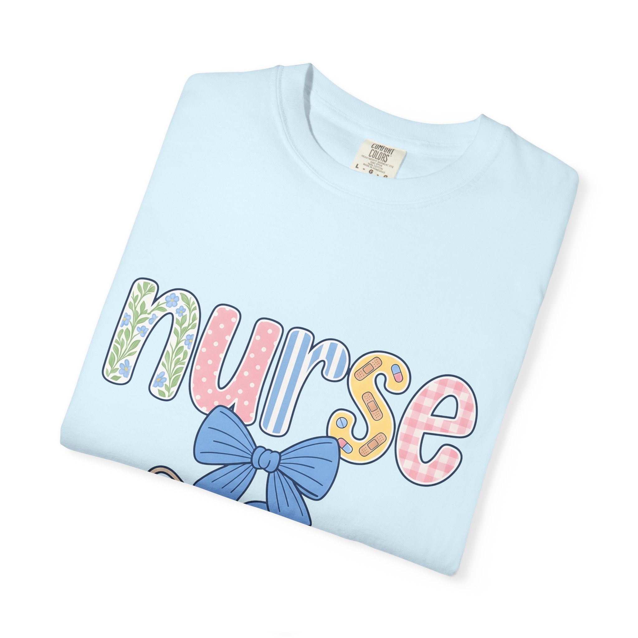 Nurse Stethoscope Bow Shirt Nurse Hospital Gift Women Adorable Tee Stethoscope T-Shirt Nursing Enthusiast Cute Tshirt Medical Graphic Doodle