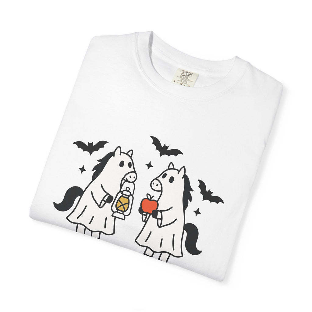 Phantom Horse Twosome Shirt Halloween Critters Gift Women Cartoonish Tee Unicorn T-Shirt Horror Fan Comical Tshirt Creature Graphic Bare