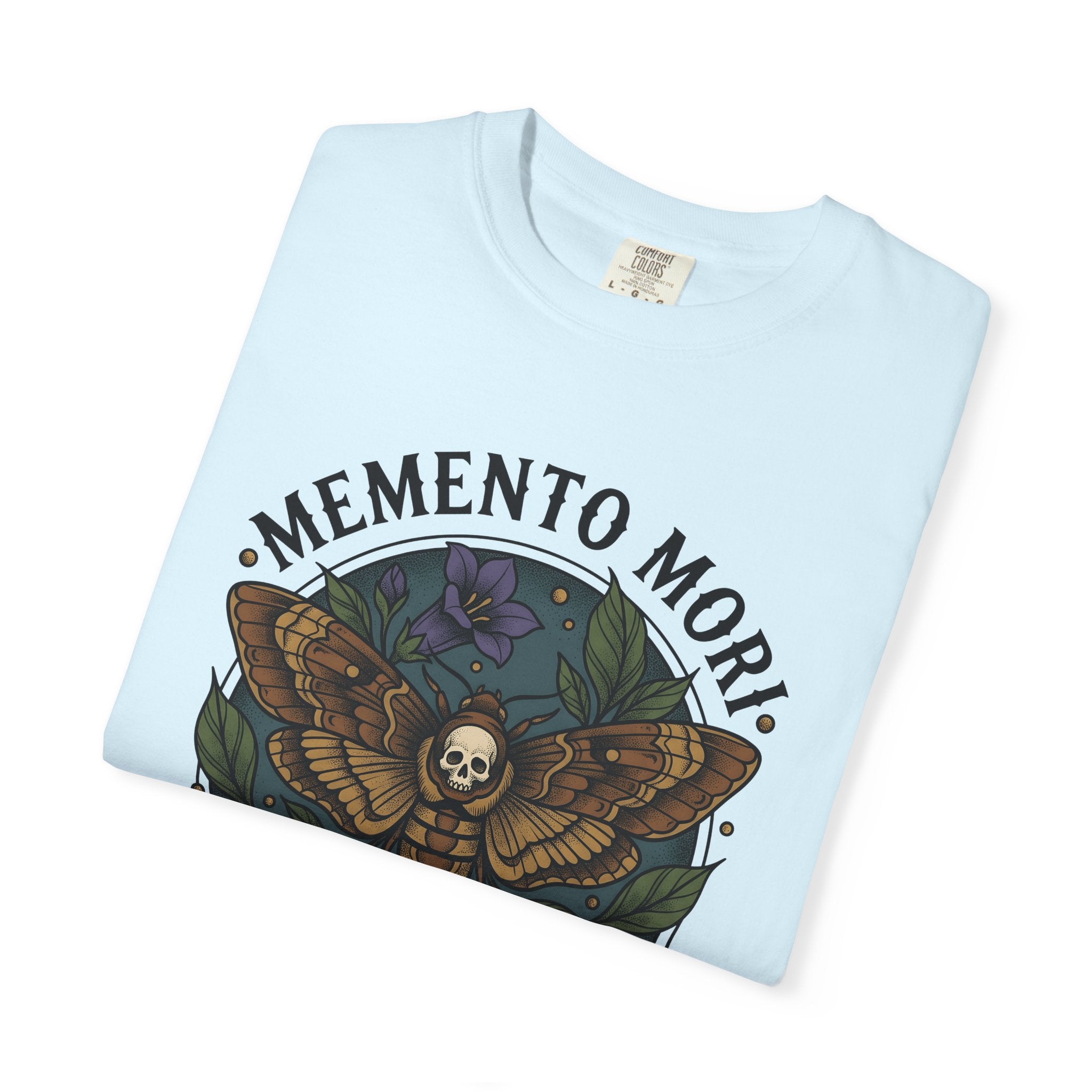 Death Moth Shirt Gothic Floral Gift Women Tattoo Tee Moth T-Shirt Goth Fan Ink Tshirt Bouquet Graphic Vintage Skull Tshirt