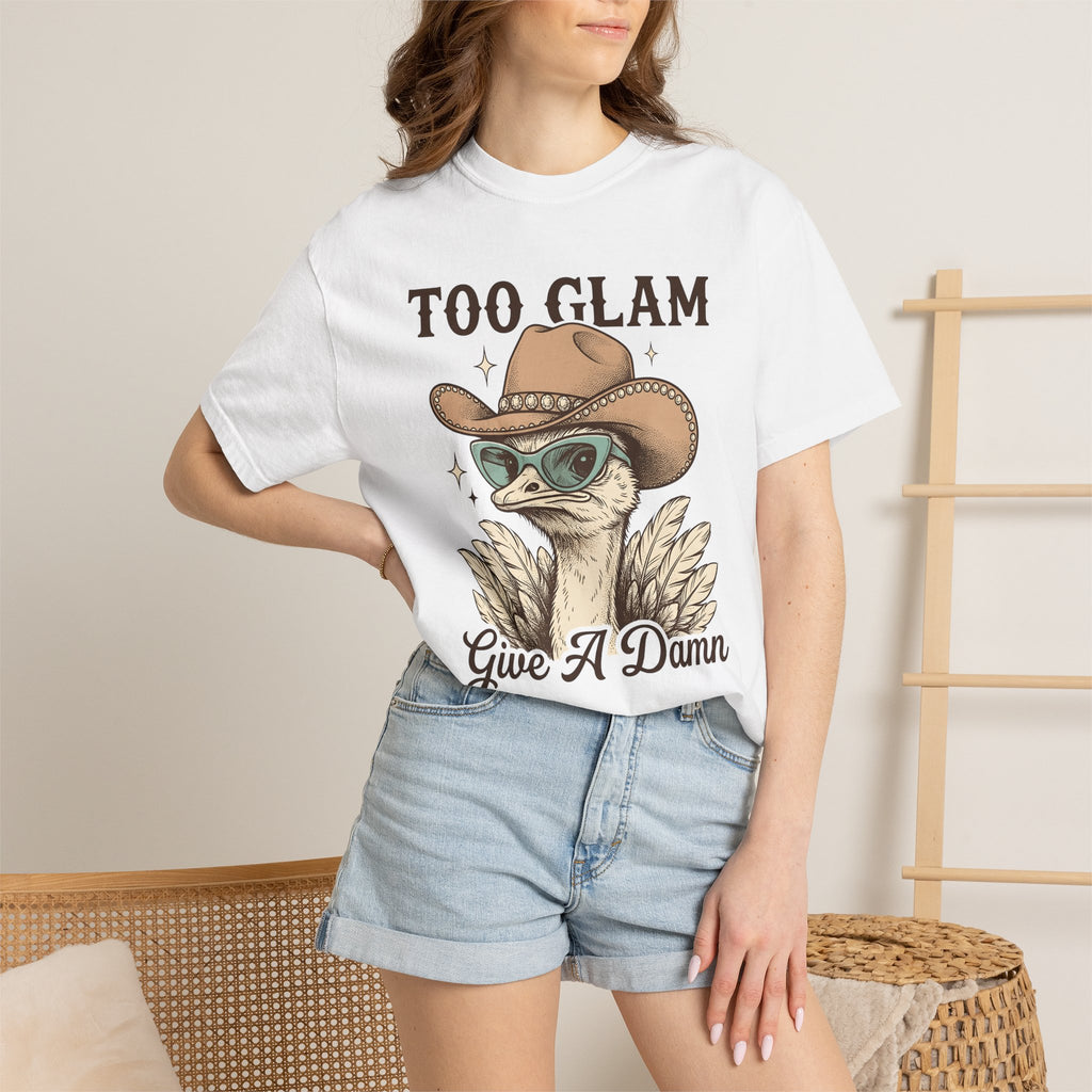 Ostrich Cowboy Hat Shirt Cowgirl Fauna Gift Women Line Art Tee Cowboy Hat T-Shirt Rodeo Fan Minimalist Tshirt Wildlife Graphic Doodle Sun