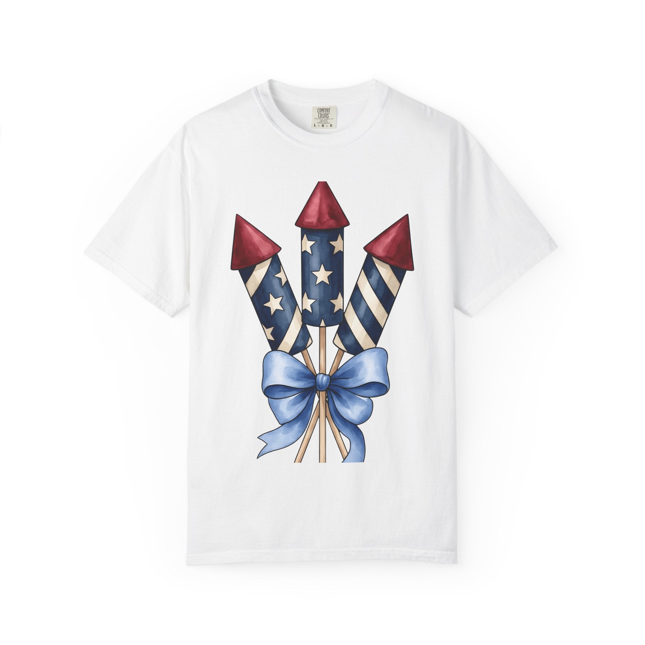 Firework Rockets Shirt 4th Of July Americana Gift Women Watercolor Tee Fireworks T-Shirt Patriotic Fan Pyrotechnics Tshirt American Graphic