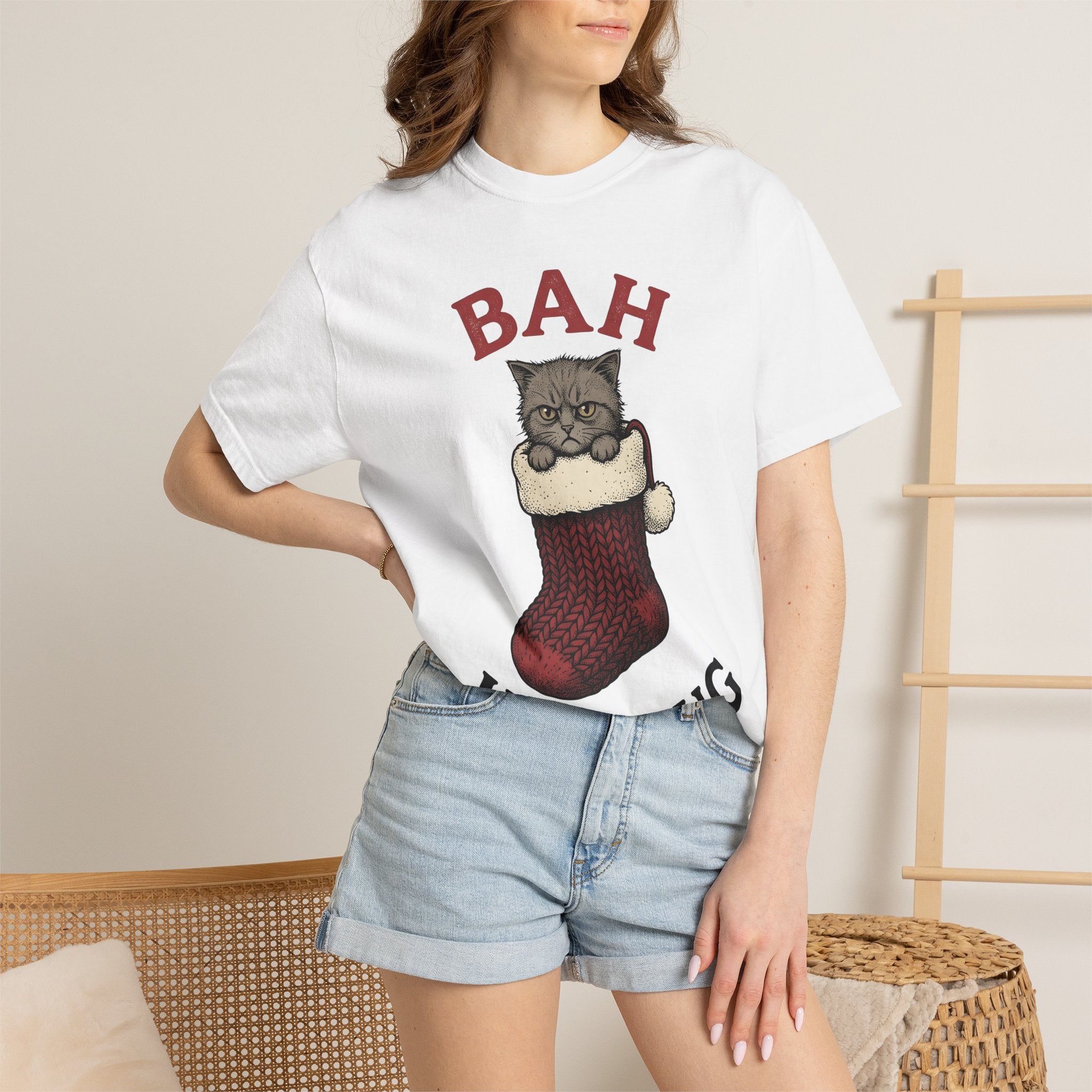 Angry Cat Sock Shirt Cat Festive Gift Women Retro Tee Furry Sock T-Shirt Cat Fan Vintage Tshirt Holiday Graphic Sketch Xmas Sock Tshirt