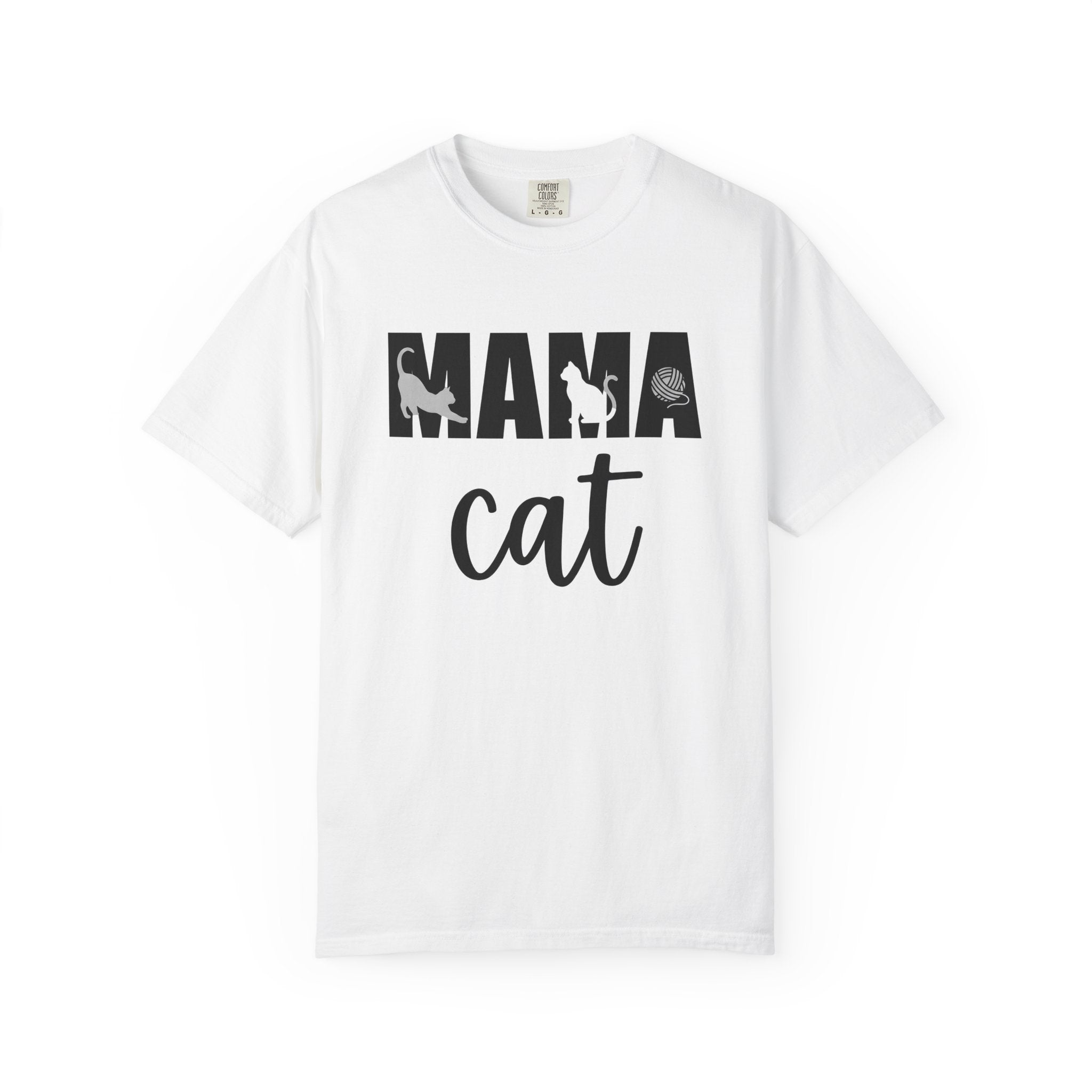 Cat Silhouette Shirt Cat Mom Pet Gift Women Bold Tee Kitten T-Shirt Cat Lady Fan Feline Tshirt Animal Graphic Minimalist Yarn Tshirt