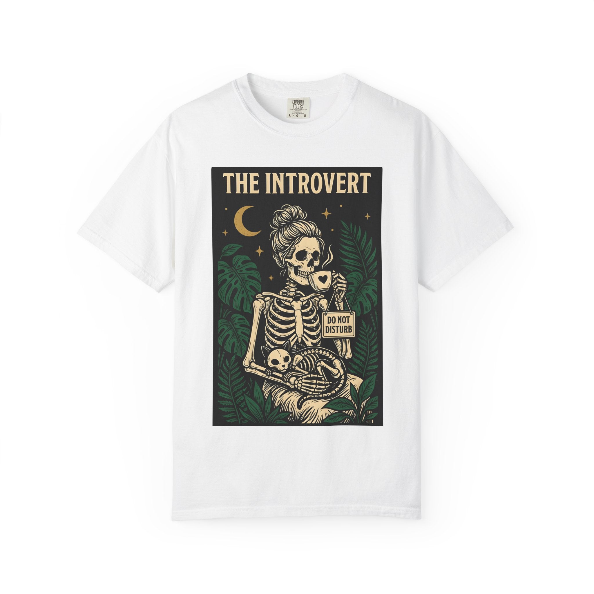 Bony Cat Shirt Boho Chic Mysticism Gift Women Eerie Tee Skeleton Cat T-Shirt Bohemian Fan Creepy Tshirt Spiritual Graphic Classic Palm