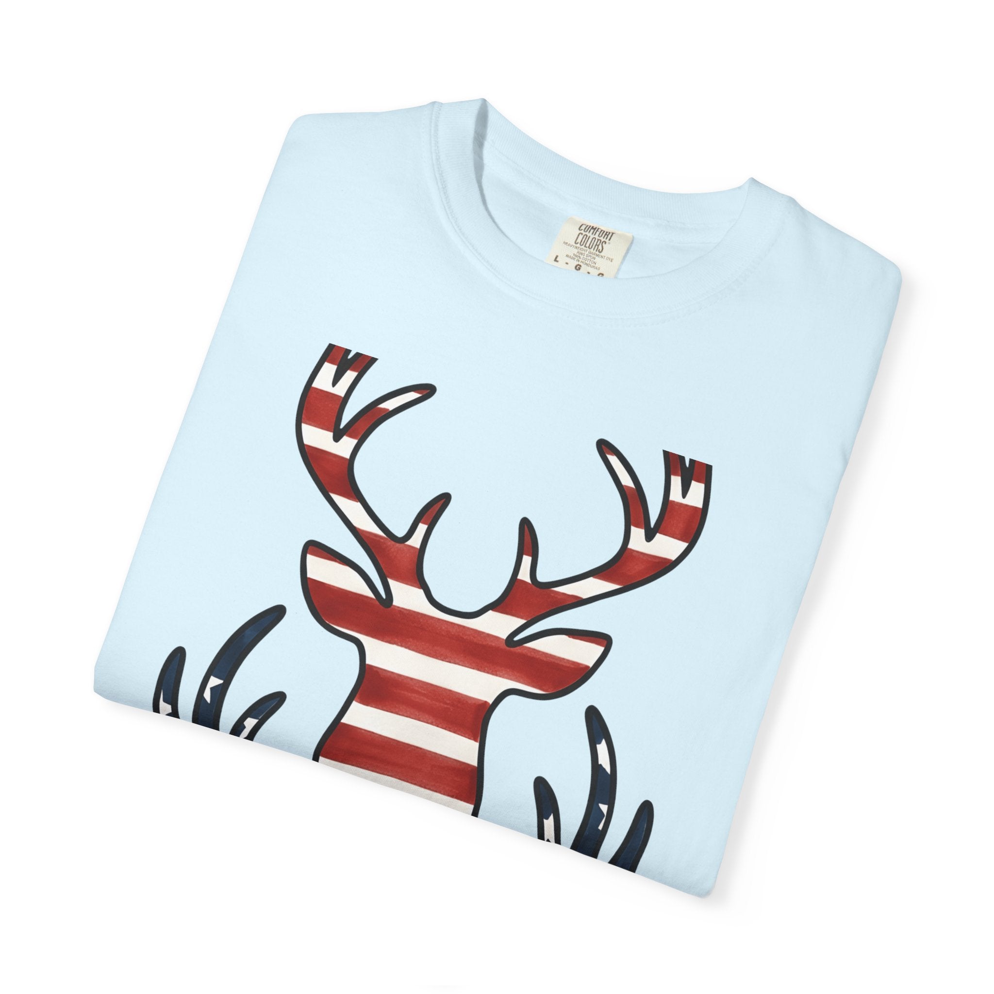 Buck Antlers Shirt 4th Of July Game Hunting Gift Women Retro Tee Deer Antlers T-Shirt Independence Day Enthusiast Vintage Tshirt Hunter