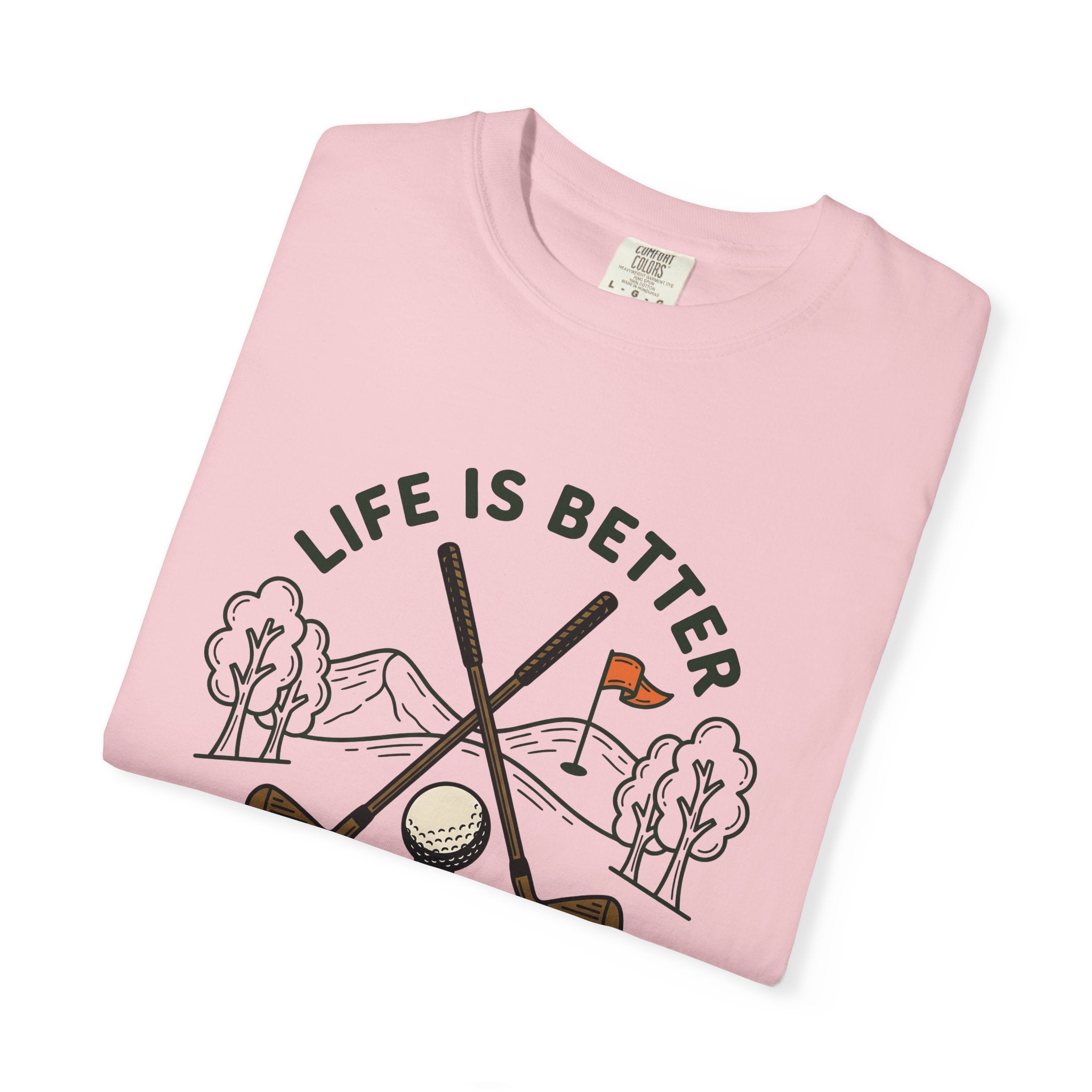 Golf Clubs Ball Shirt Golf Hiking Gift Women Drawing Tee Golf Ball T-Shirt Golfer Enthusiast Golfing Tshirt Trekker Graphic Retro Banner