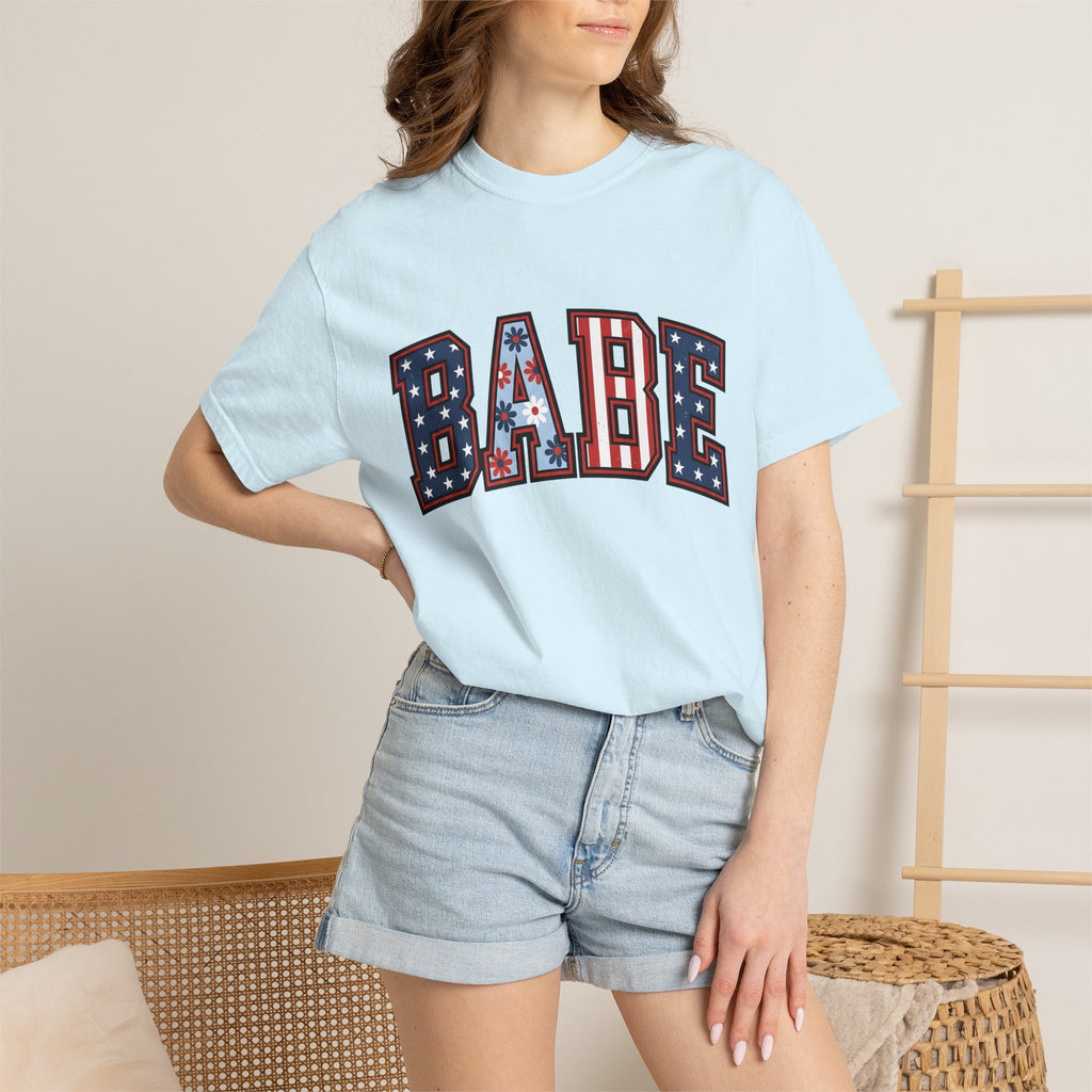 Patriotic Varsity Lettering Shirt 4th Of July Beach Gift Women Bold Tee Letterman T-Shirt Independence Fan Typography Tshirt Coastal Graphic