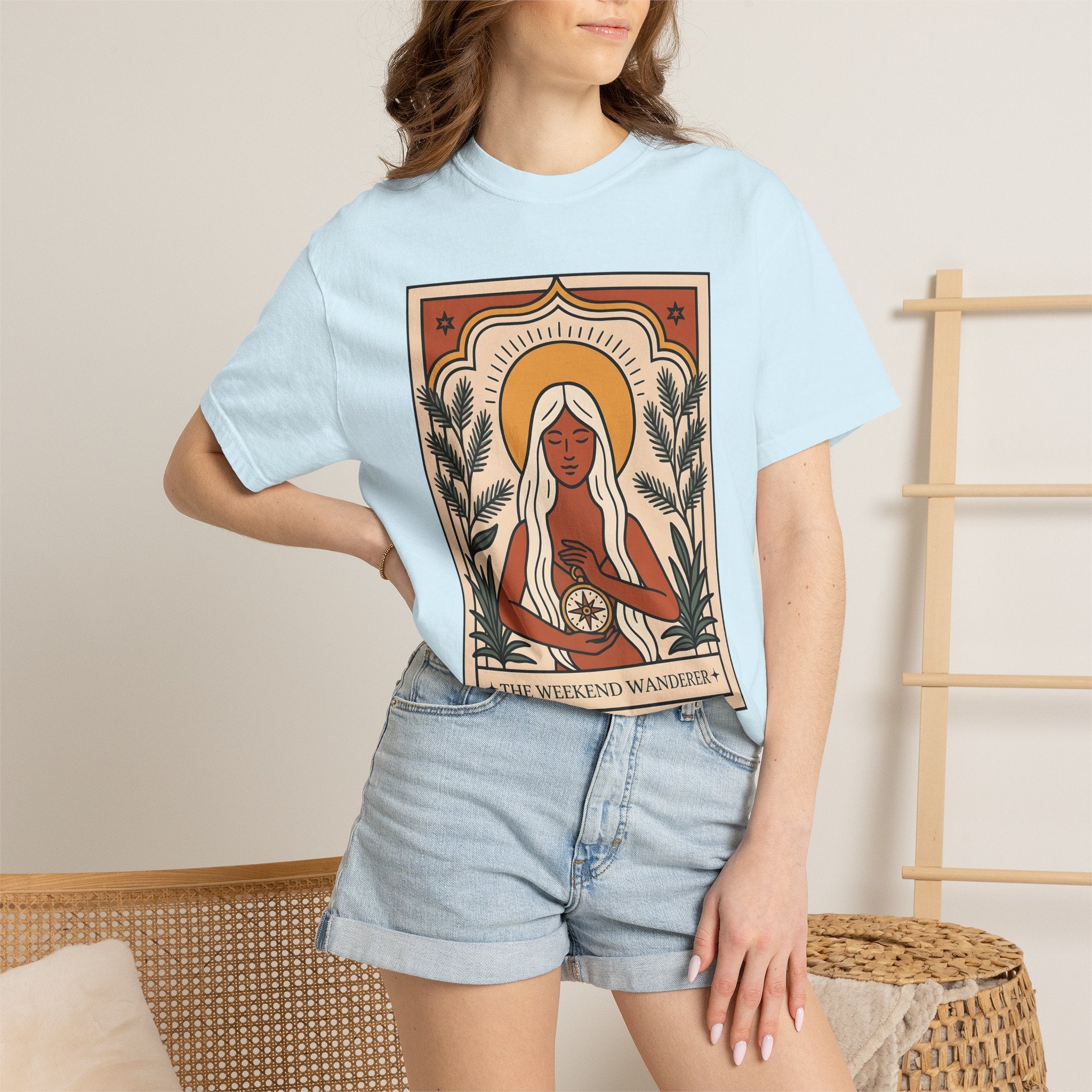 Goddess Graphic Shirt Boho Chic Spiritual Gift Women Boho Tee Goddess T-Shirt Bohemian Fan Hippie Tshirt Mystical Graphic Vintage Compass