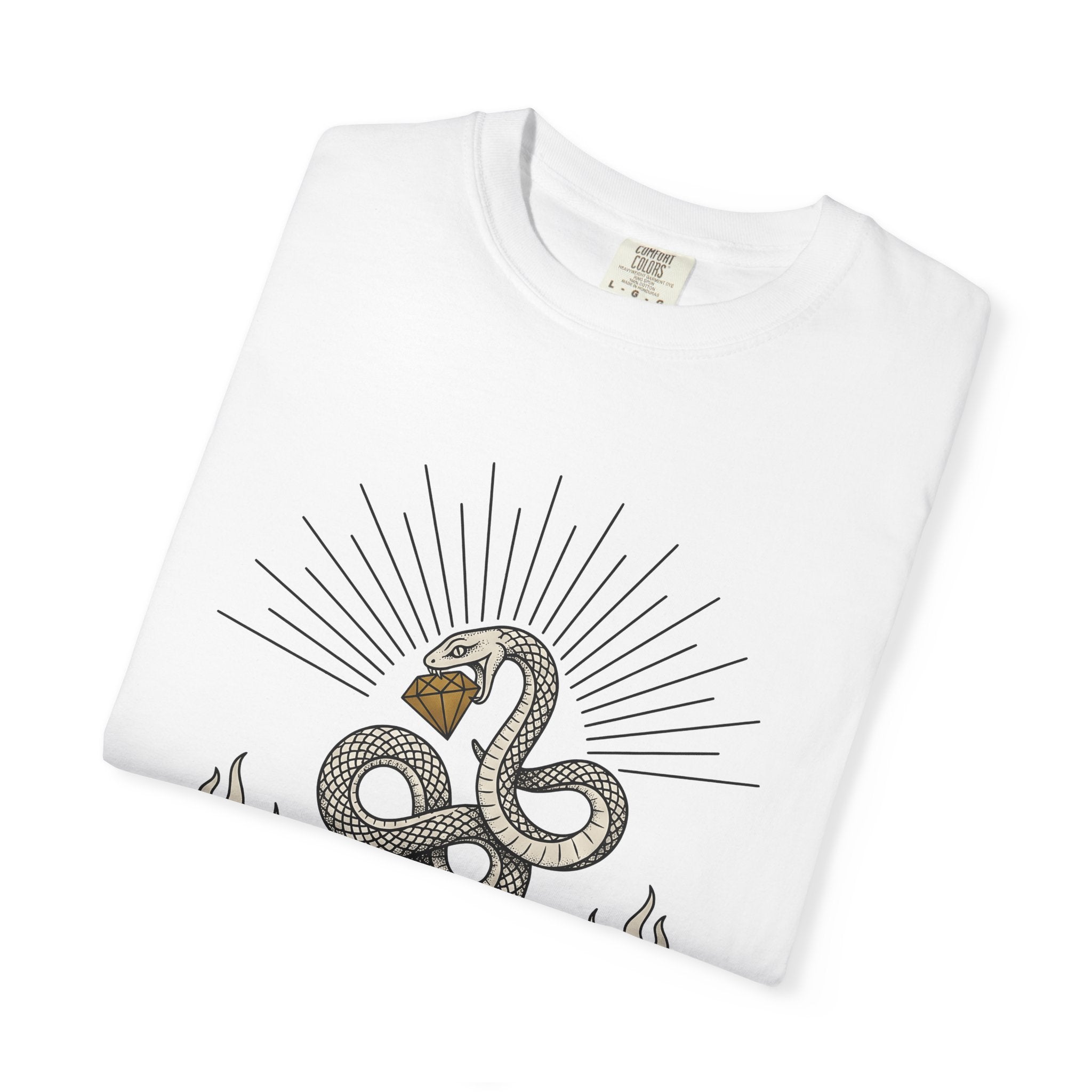 Serpent Art Shirt Boho Chic Occult Gift Women Line Art Tee Snake T-Shirt Bohemian Fan Minimalist Tshirt Mystic Graphic Sleek Gemstone Tshirt