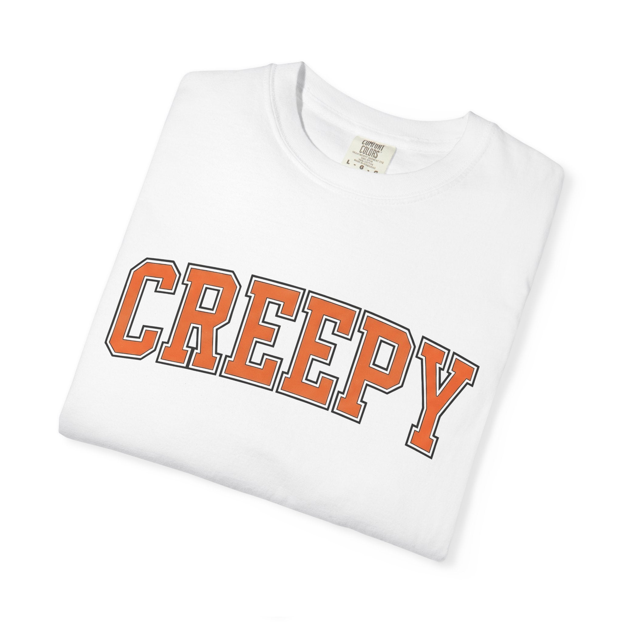 College Letters Shirt Halloween Eerie Gift Women Thick Tee Initials T-Shirt Horror Fan Chunky Tshirt Spooky Graphic Old School Highlighted