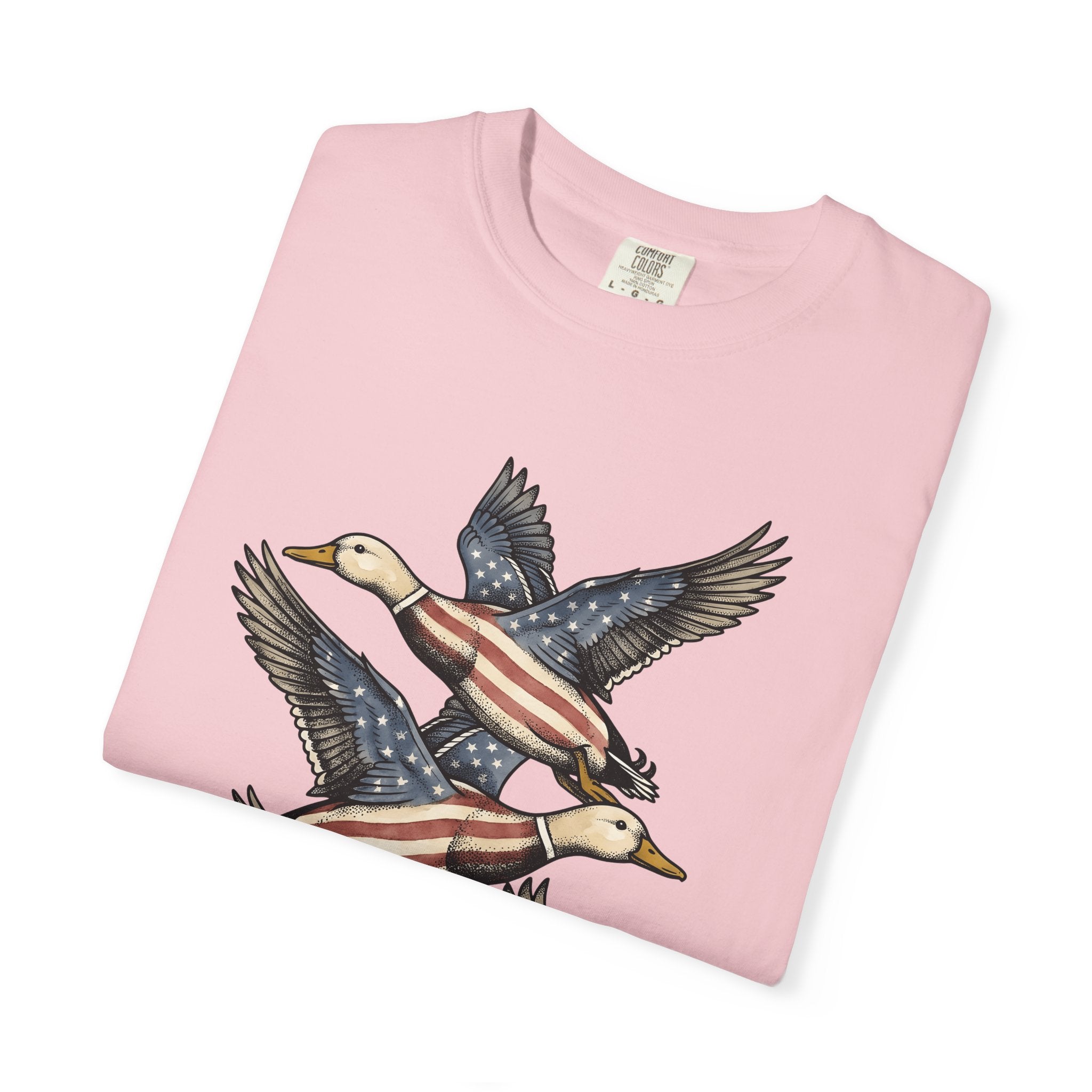 Patriotic Mallards Shirt 4th Of July Nature Gift Women Classic Tee Duck T-Shirt Independence Day Fan Vintage Tshirt Wildlife Graphic Doodle